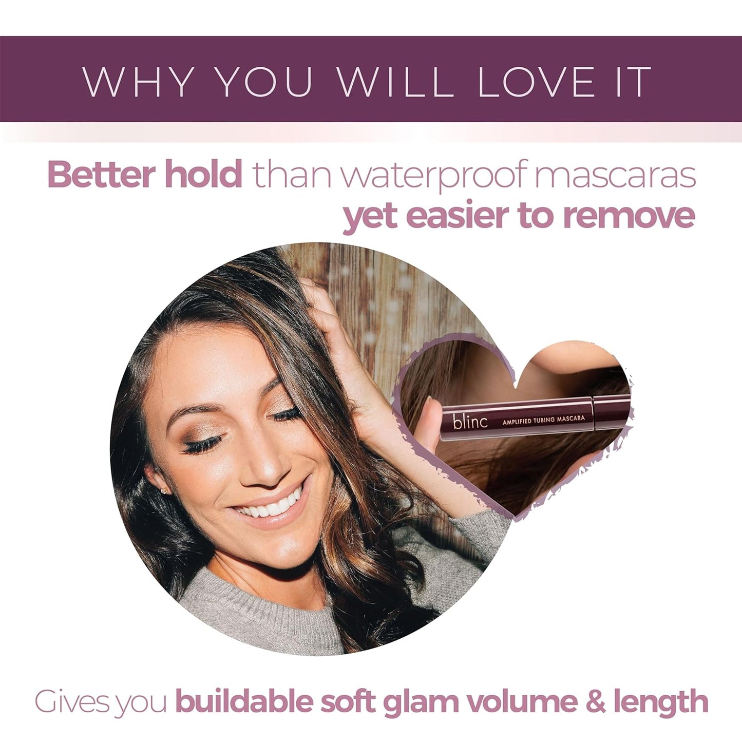 Blinc Amplified Tubing Mascara - Volume & Definition for Sensitive Eyes | Longwear, Smudge-Proof, Washable
