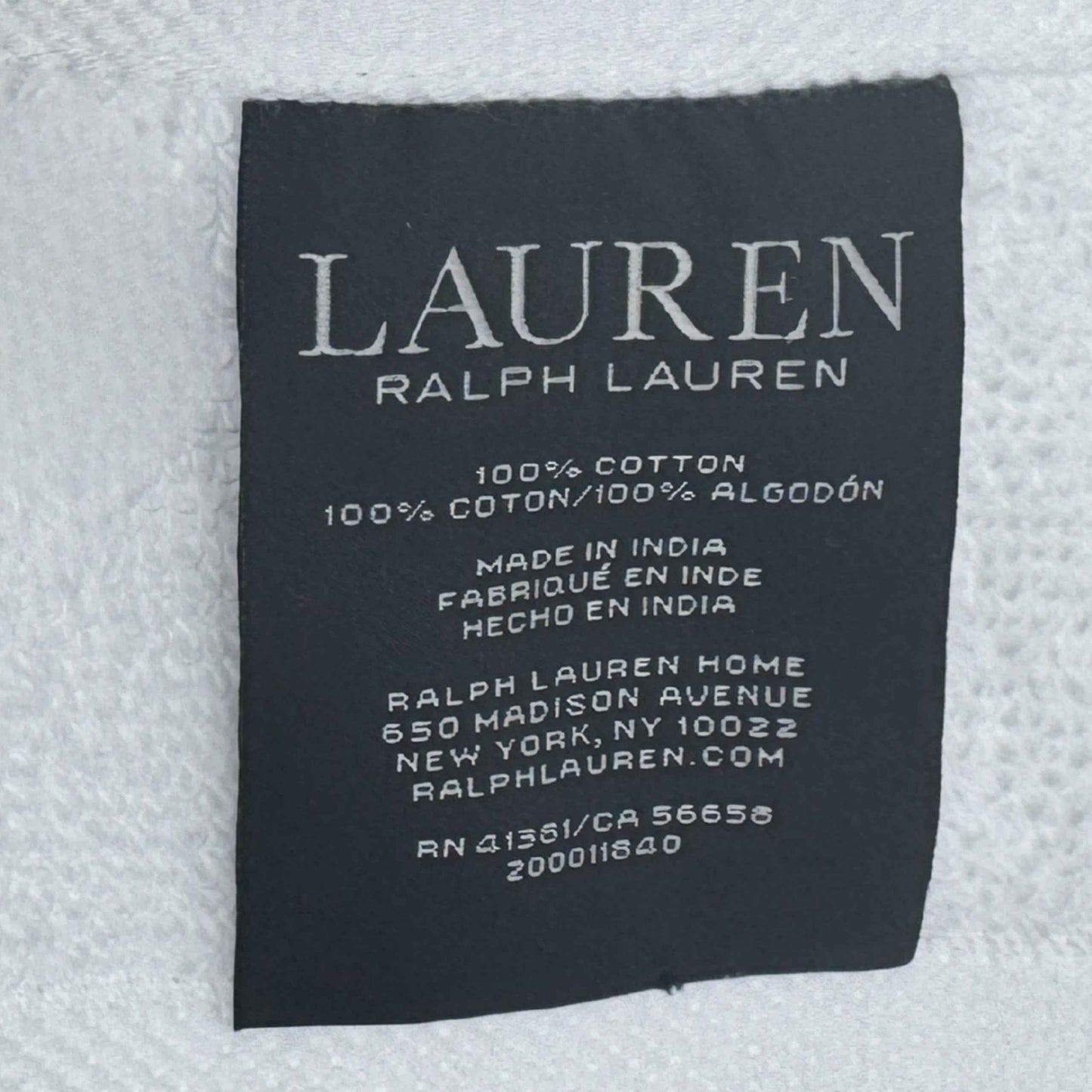 Lauren Ralph Lauren Westcott Washcloth Sailcloth White