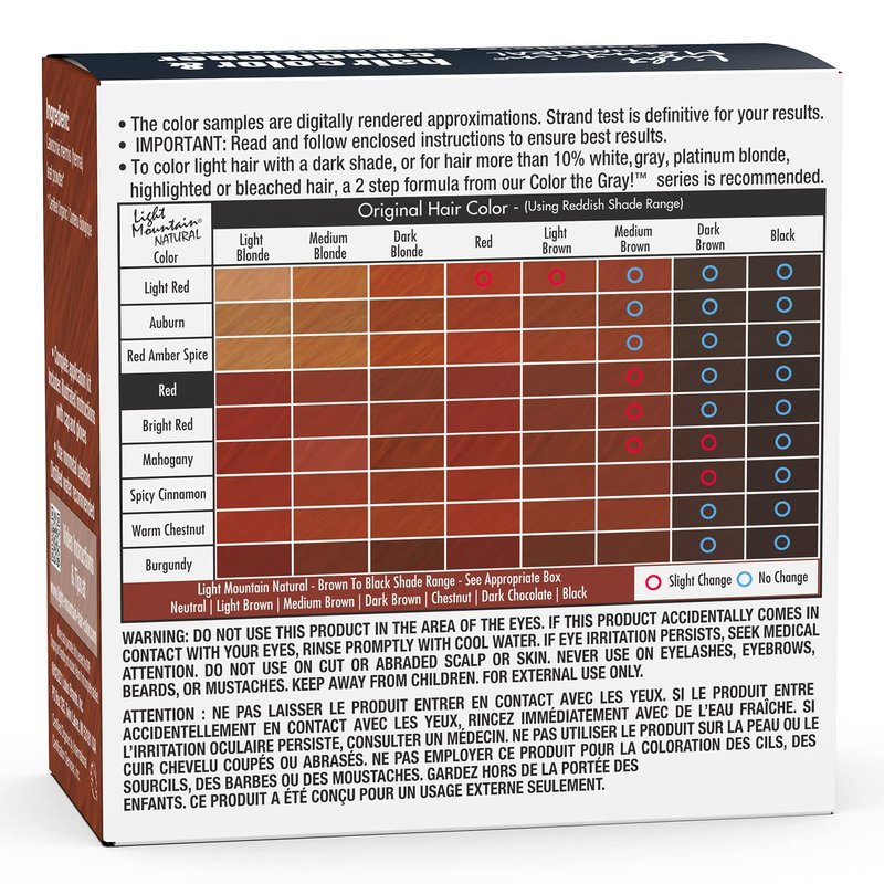 Light Mountain Henna Hair Color - Organic Red Hair Dye for Men & Women | Chemical-Free, 4 Oz (Pack of 3)