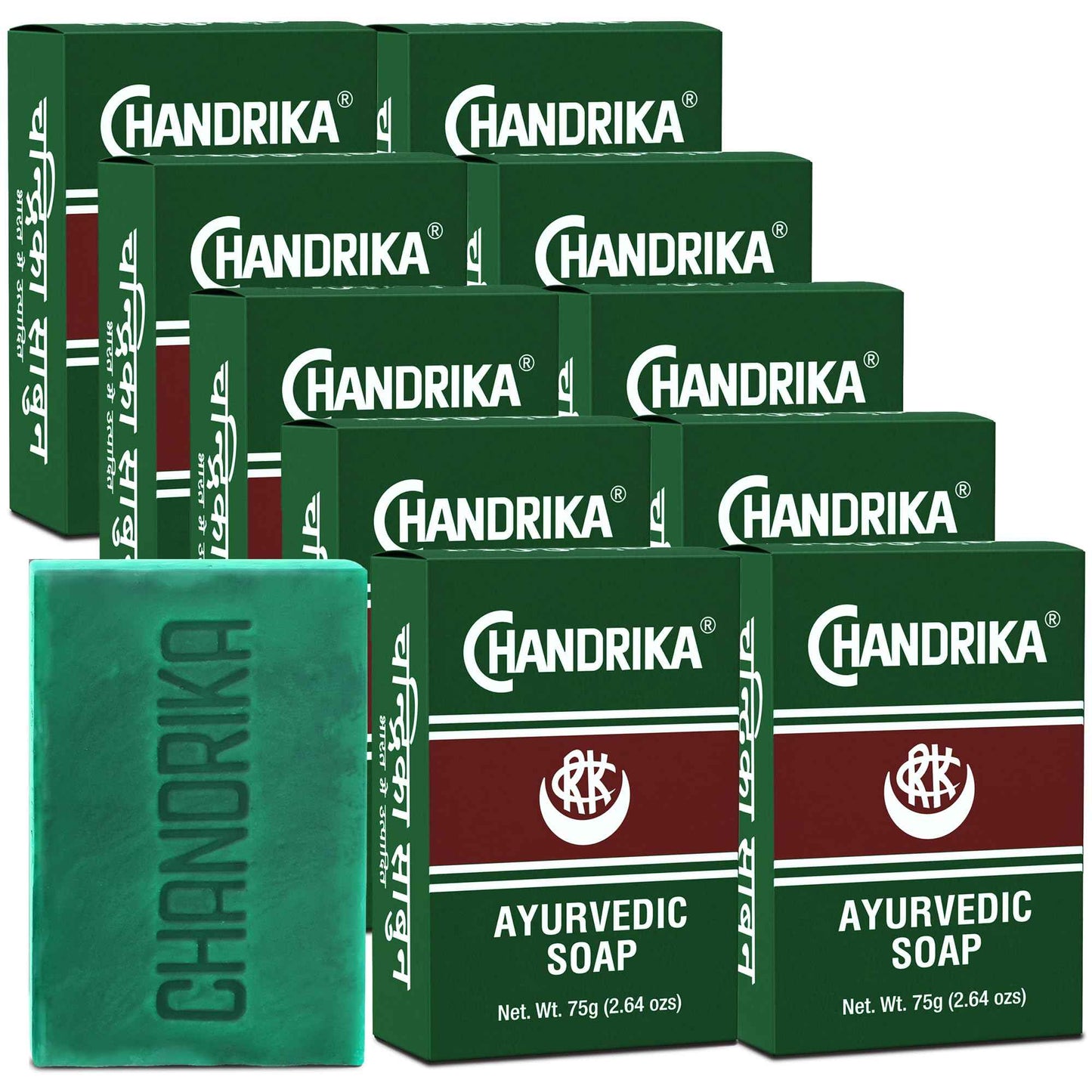 Chandrika Bath and Body Ayurvedic Bar Soap, Pack of 10 - DIRECT FROM CHANDRIKA - AUTHORIZED IMPORTERS AND DISTRIBUTORS. OF ORIGINAL CHANDRIKA LINE