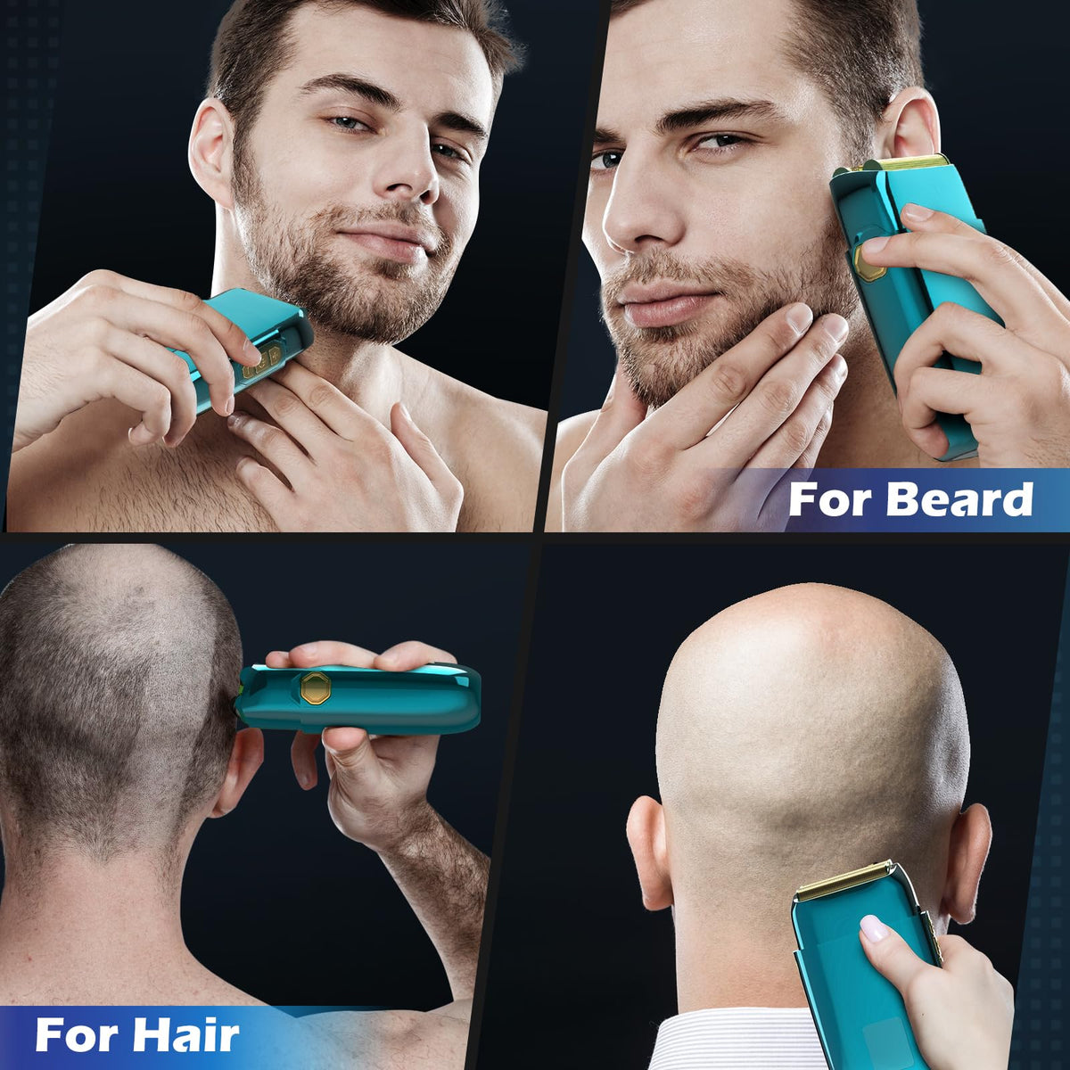 Electric Razor for Men Face, Bazivve Electric Shavers for Men, Foil Shaver with 3 Adjustable Speeds, Rechargeable Waterproof Close Shave Trimmer with LED Display for Face/Beard/Head Shavers (Blue)