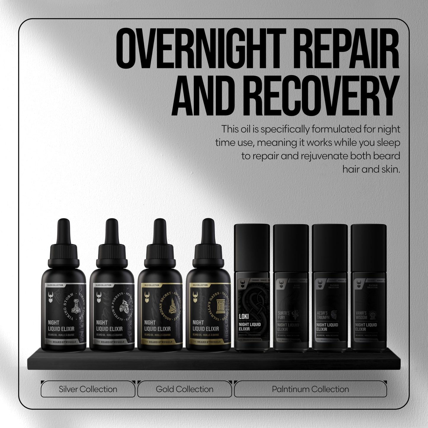 The Beard Struggle - Beard Growth Oil - Asgardian Secret, Gold Collection (1 Fl oz) - Night Liquid Elixir - Beard Oil for Men - Softens, Moisturizing, & Healthier Beard Growth