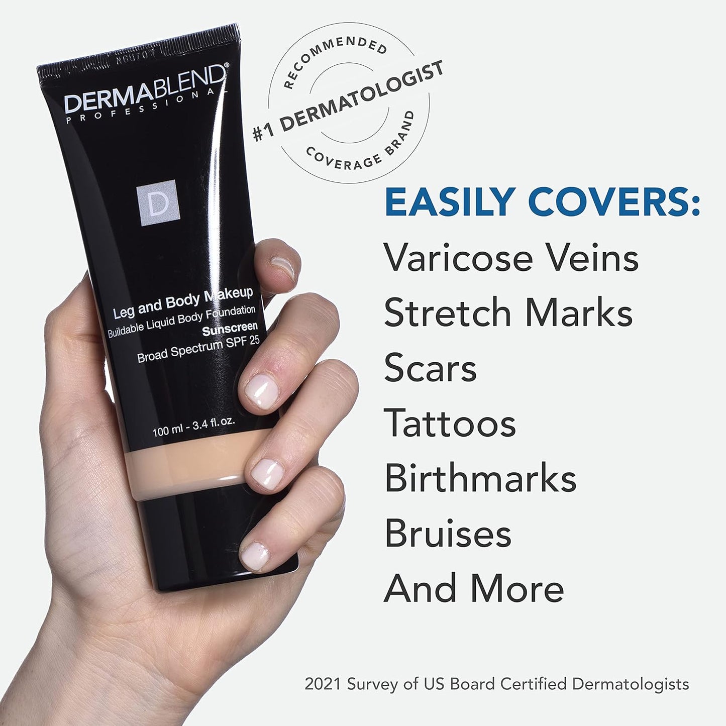 Dermablend Leg and Body Makeup Foundation - SPF 25 for All-Day Coverage