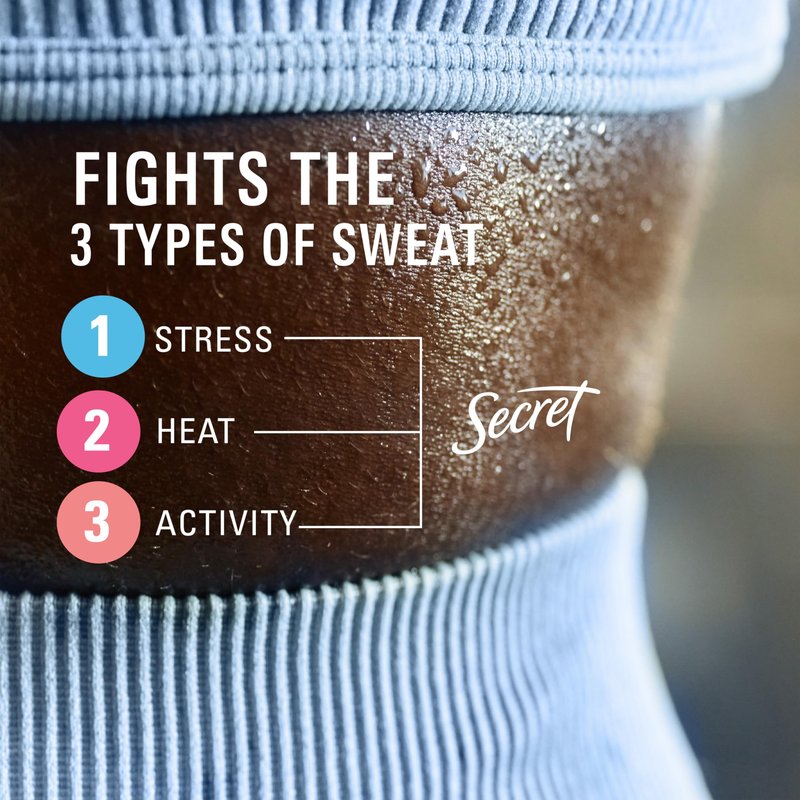Secret Clinical Strength 100HR Sweat & Odor, Clear Gel Antiperspirant Deodorant for Women, 3X Stress Protection with Hyaluronic Acid, PH Balancing Minerals, Completely Clean Scent, 2.6 oz