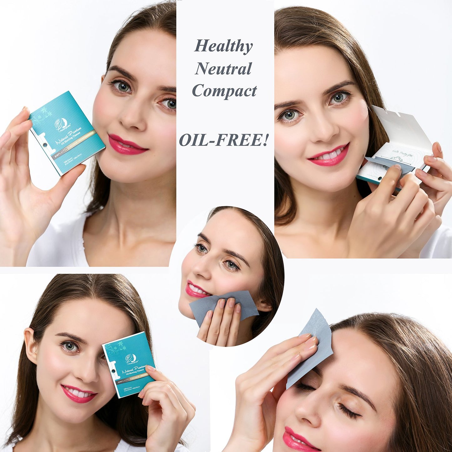 Oil Blotting Sheets for Face, 600 Sheets (6 Packs of 100) - Natural Bamboo Charcoal Blotting Papers for Oily Skin, Shine Control & Makeup Touch Up, Easy Take Out Design Patent Oil Absorbing Paper