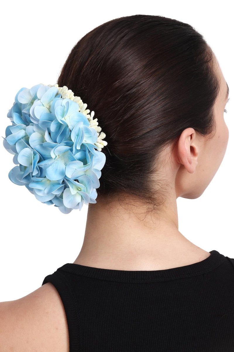 Light Blue Hydrangea Hair Flower, Elegant Floral Hair Accessory, Wedding Hair Piece Can Be Used For Christmas Decoration Too Its Beautiful And Big