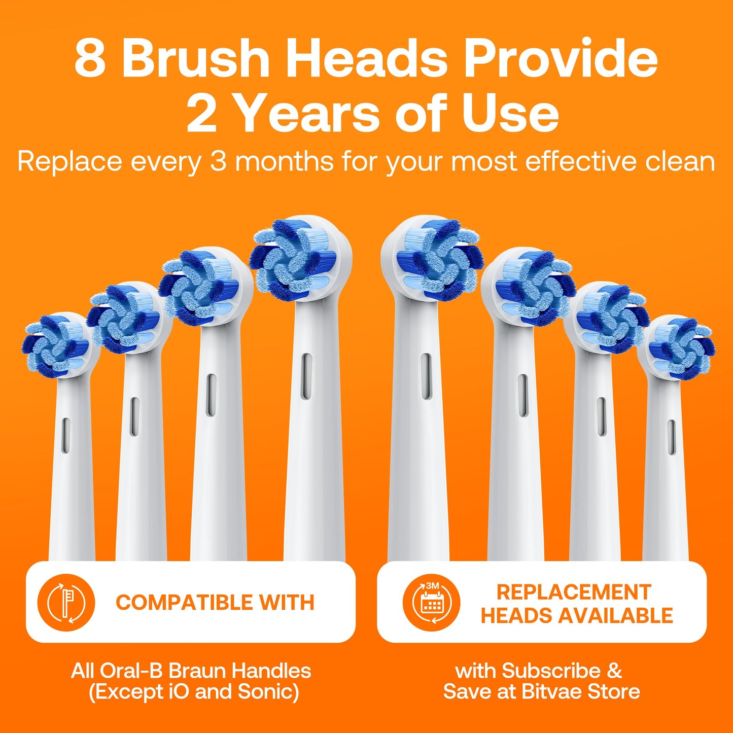 Bitvae Rotating Electric Toothbrush 2 Packs for Adults with Pressure Sensor, Gifts for Men/Women, 5 Modes Rechargeable Power Toothbrush with 8 Brush Heads, Black & White, R2