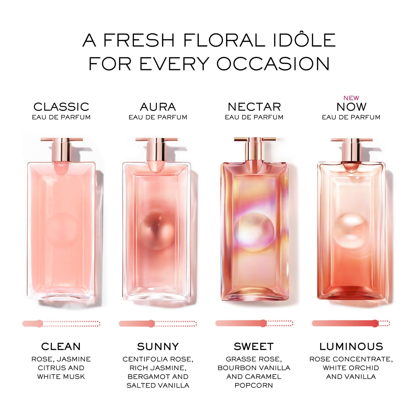 Lancôme Idôle Now Eau de Parfum - Long Lasting Fragrance with Notes of Rose, Musky Orchid Accord & Vanilla - Luminous & Floral Women's Perfume - 1.7 Fl Oz