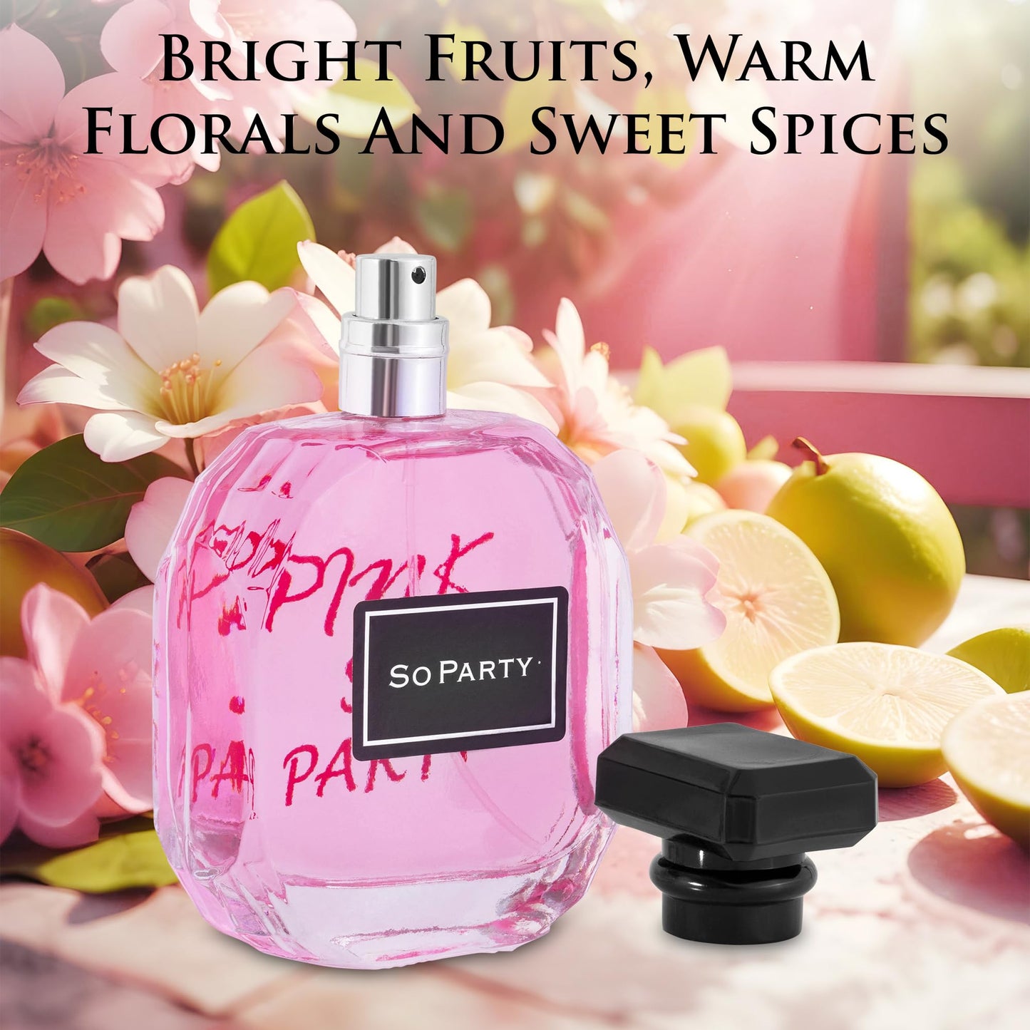 URBAN COLLECTION Pink So Party for Women Eau De Parfum 3.4 fl oz – Free of Paraben, Vegan & Cruelty-Free – Everyday Wear – Airy Lime with Hints of Sugar – Powdery Floral Base – Elegant 100ml Bottle