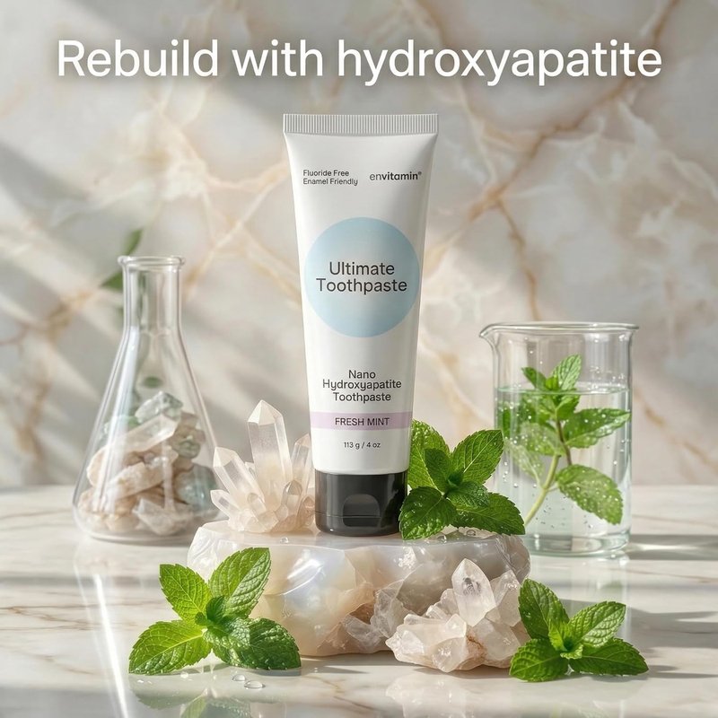 Fluoride-Free Nano Hydroxyapatite Toothpaste - Enamel Remineralization & Sensitive Relief | Fresh Mint, 4 oz (3 Tubes)