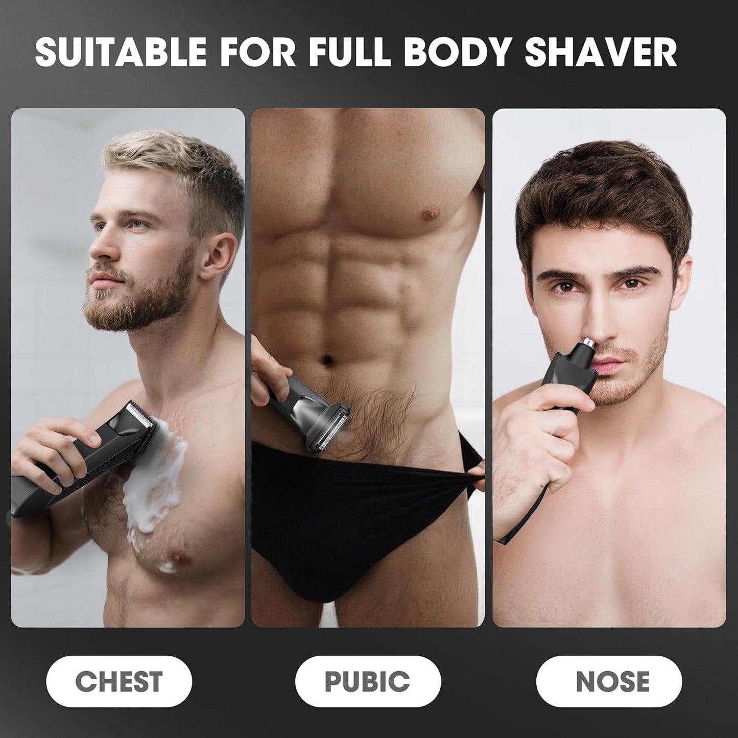 Manscape Body Trimmer for Men - Electric Grooming Kit for Smooth Shaving | IPX7 Waterproof, Bald Head & Body Shaver