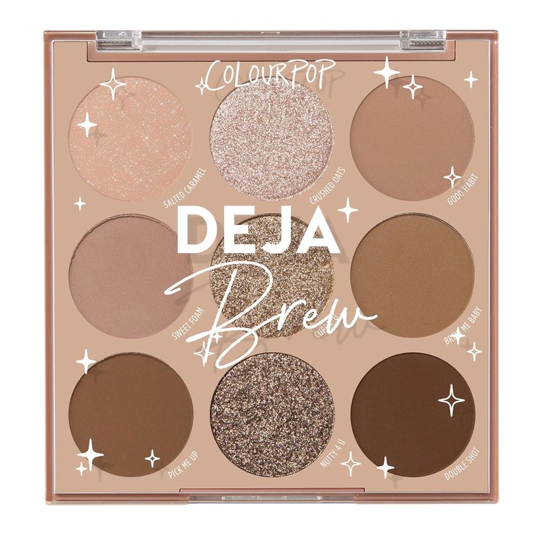 ColourPop Deja Brew Eyeshadow Palette - Cool-Toned Nude Eye Makeup with High-Pigment Finishes | 0.3 oz
