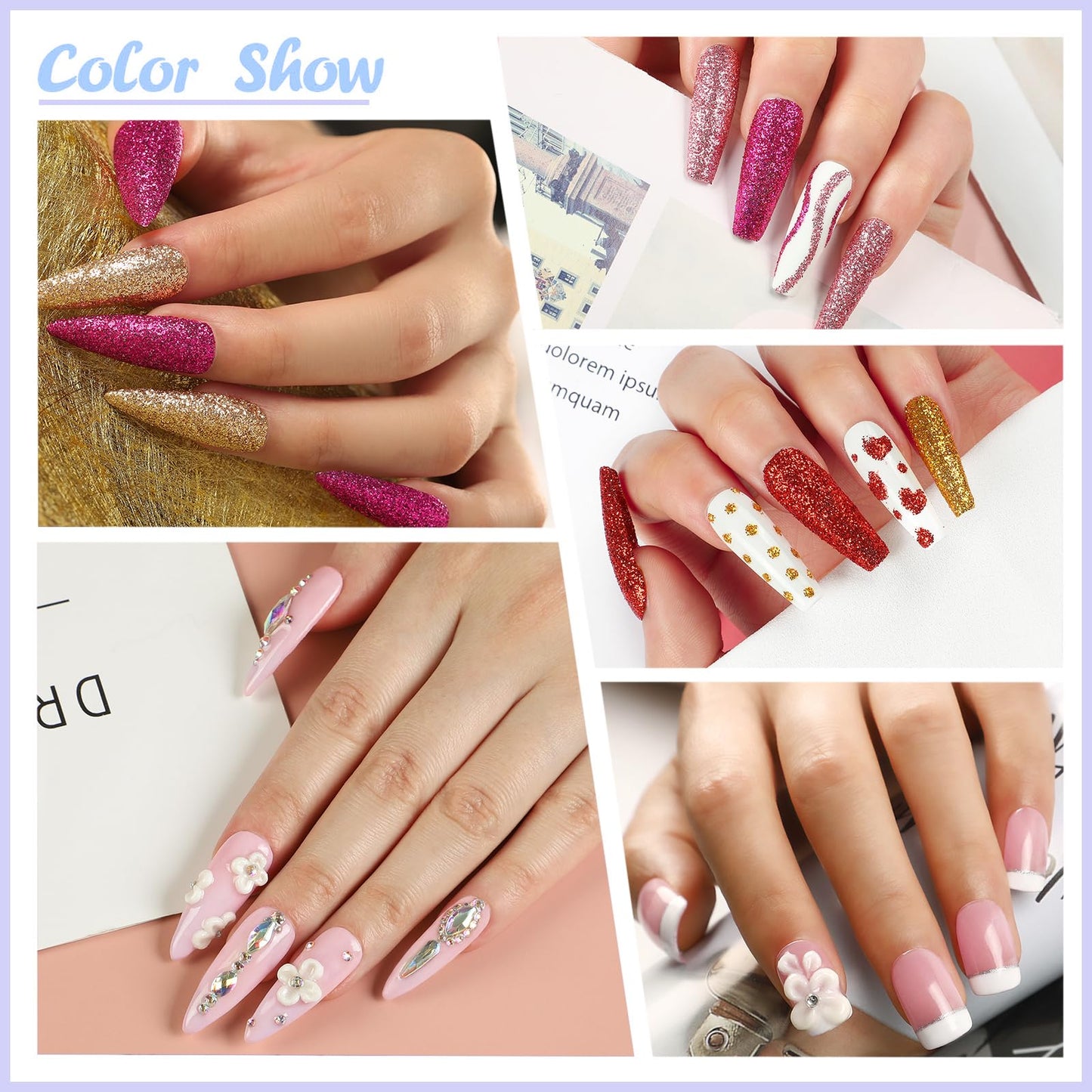 Acrylic Nail Kit for Beginners with Everything Acrylic Nail Set with Drill and U V Light Professional Nail Kit Acrylic Set Acrylic Powder Glitter Decoration Powder Nail Art Starter Kit Gifts for Women