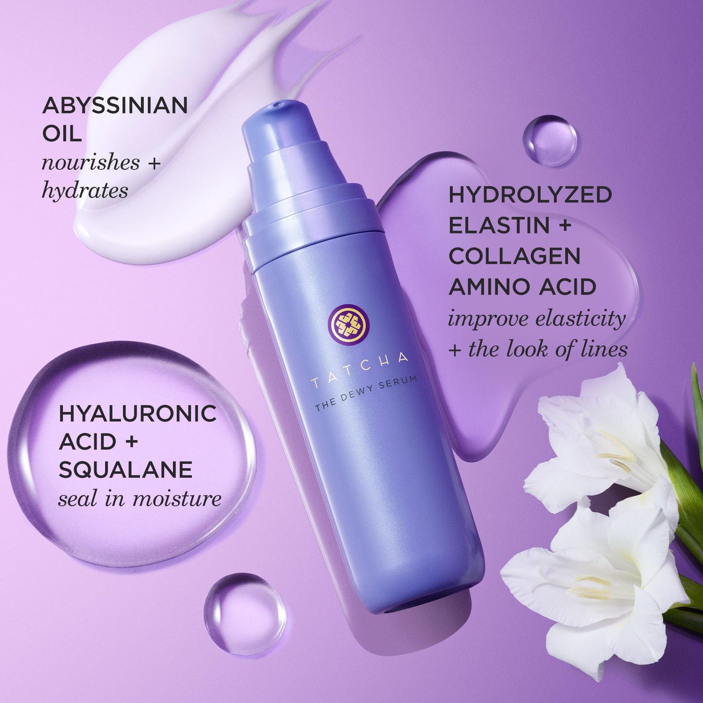 TATCHA The Dewy Serum | Hydrating Serum for Dry Skin | Smoother, Plumper & Dewy Skin with Hyaluronic Acid, Lactic Acid, and Squalane
