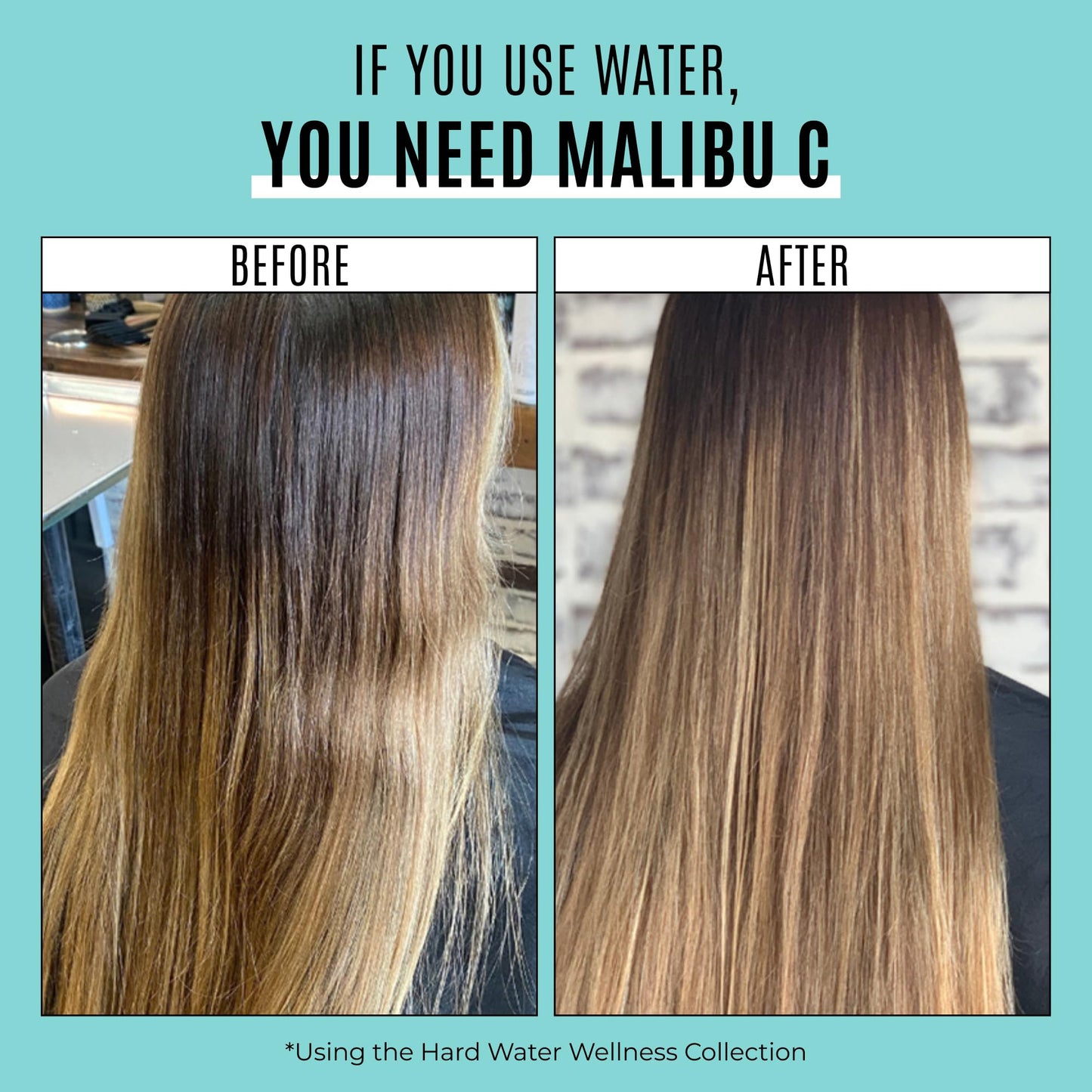 Malibu C Hard Water Wellness Shampoo and Conditioner Duo - Hydrating Hair Care for Shine & Manageability - Protects from Waterborne Elements That Cause Dry, Damaged Hair (33.8oz)