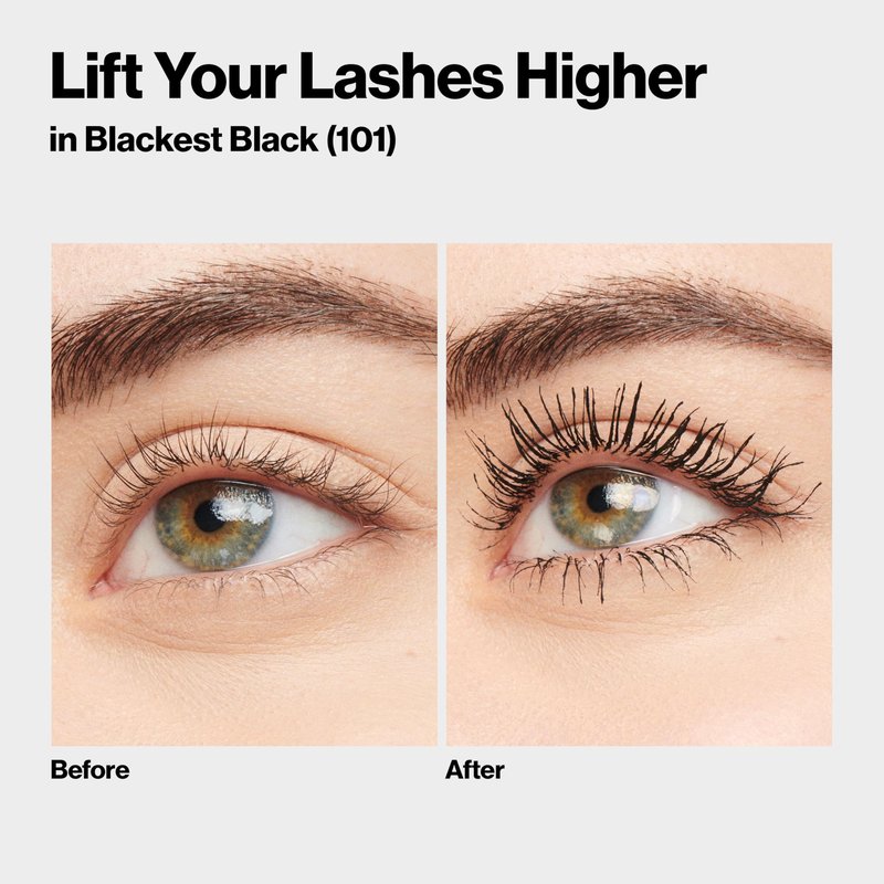 Revlon So Fierce Eyes Wide Open Mascara with Push-up Brush, For Volumizing & High Lifting Eyelashes, Smudge-proof, Flake Resistant, 101 Blackest Black, 0.24 fl oz