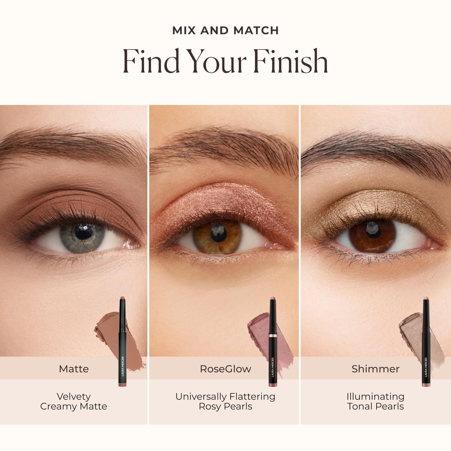 Laura Mercier Caviar Stick Cream Eyeshadow: Shimmer Finish, 24HR Wear, Long Lasting, Rich Color, Easily Blendable and Buildable, Waterproof, Hyaluronic Acid Infused, Eyeshadow Stick Set, Amethyst