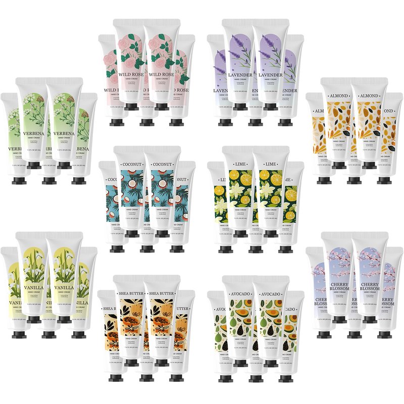 BODY & EARTH Hand Cream Bulk 50 Pack Small Gifts for Women Hand Lotion Travel Size Mini Lotion Creams & Lotions Set Gifts for Mom Bridesmaid Gifts
