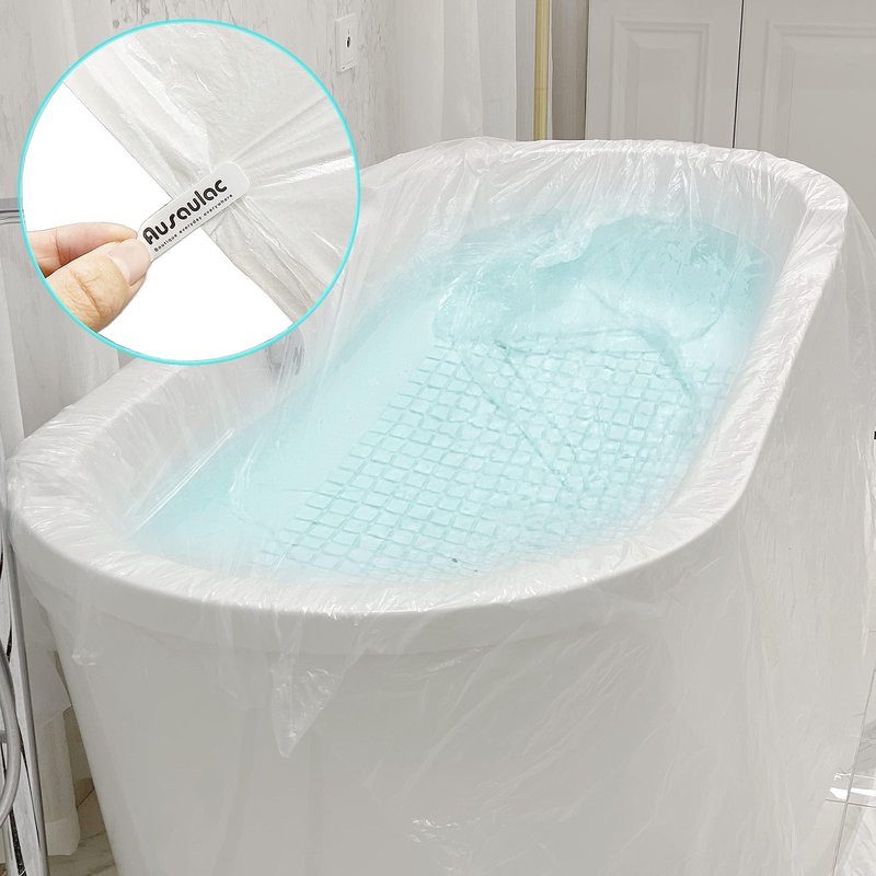 Disposable Bathtub Cover 24 Pcs, Large Plastic Bathtub Liner Bag for Travel and Household, Bath Film Bag for Bath Tub (102x47 inch)