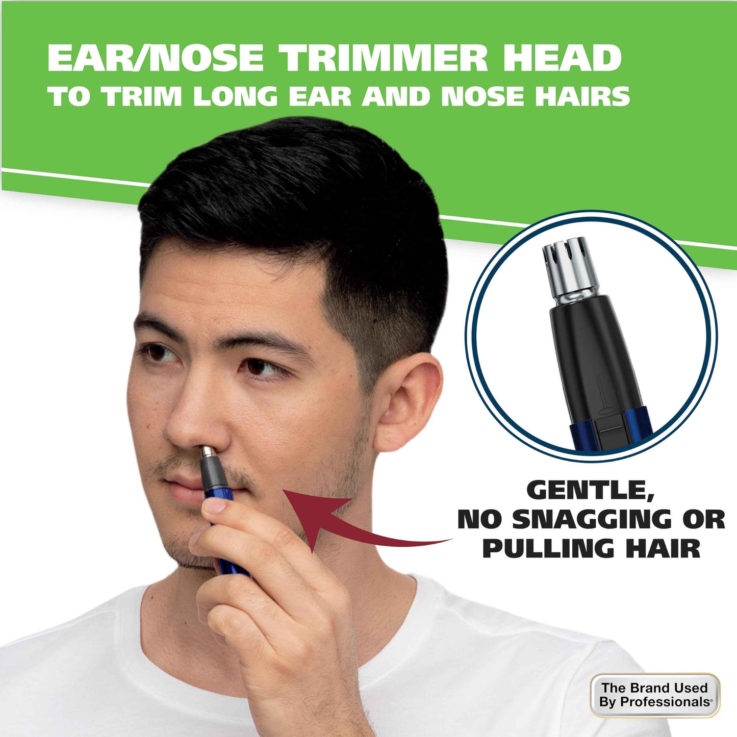 Wahl Lithium 2 in 1 Battery Pen Detail Touch Up Trimmer for Nose, Ear, Neckline, Eyebrow, & Other Detailing - Blue - by The Brand Used by Professionals - Model 5643-200