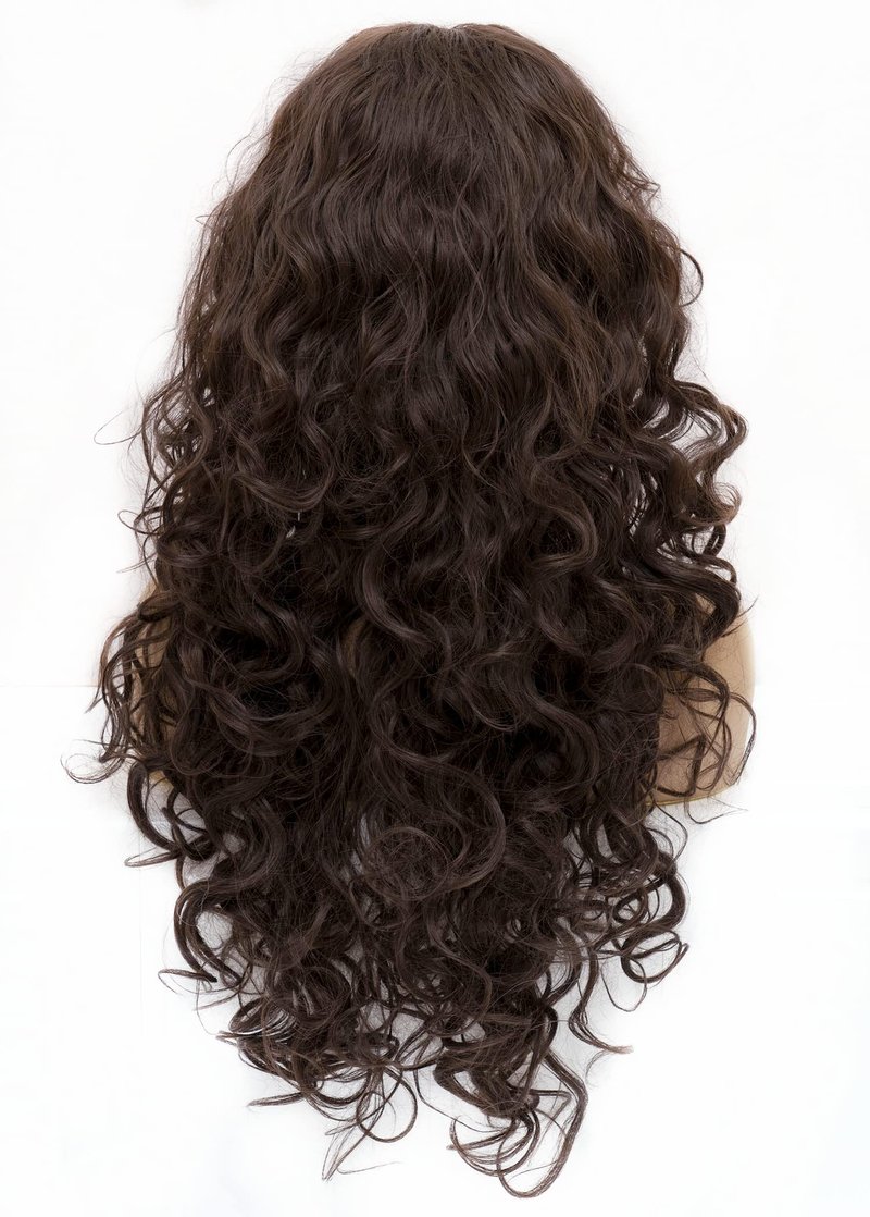 Gerulyss 28 Inches Long Wavy Wigs for Women Dark Brown Natural Curly Synthetic costume Hair Wig Fluffy Full Head Halloween Wig