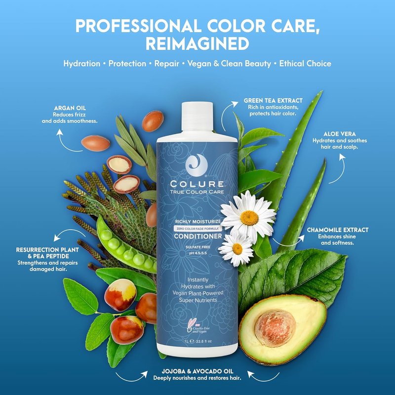 Colure Richly Moisturizing Conditioner 33 oz - Deep Hydrating Treatment for Dry, Damaged Hair Care
