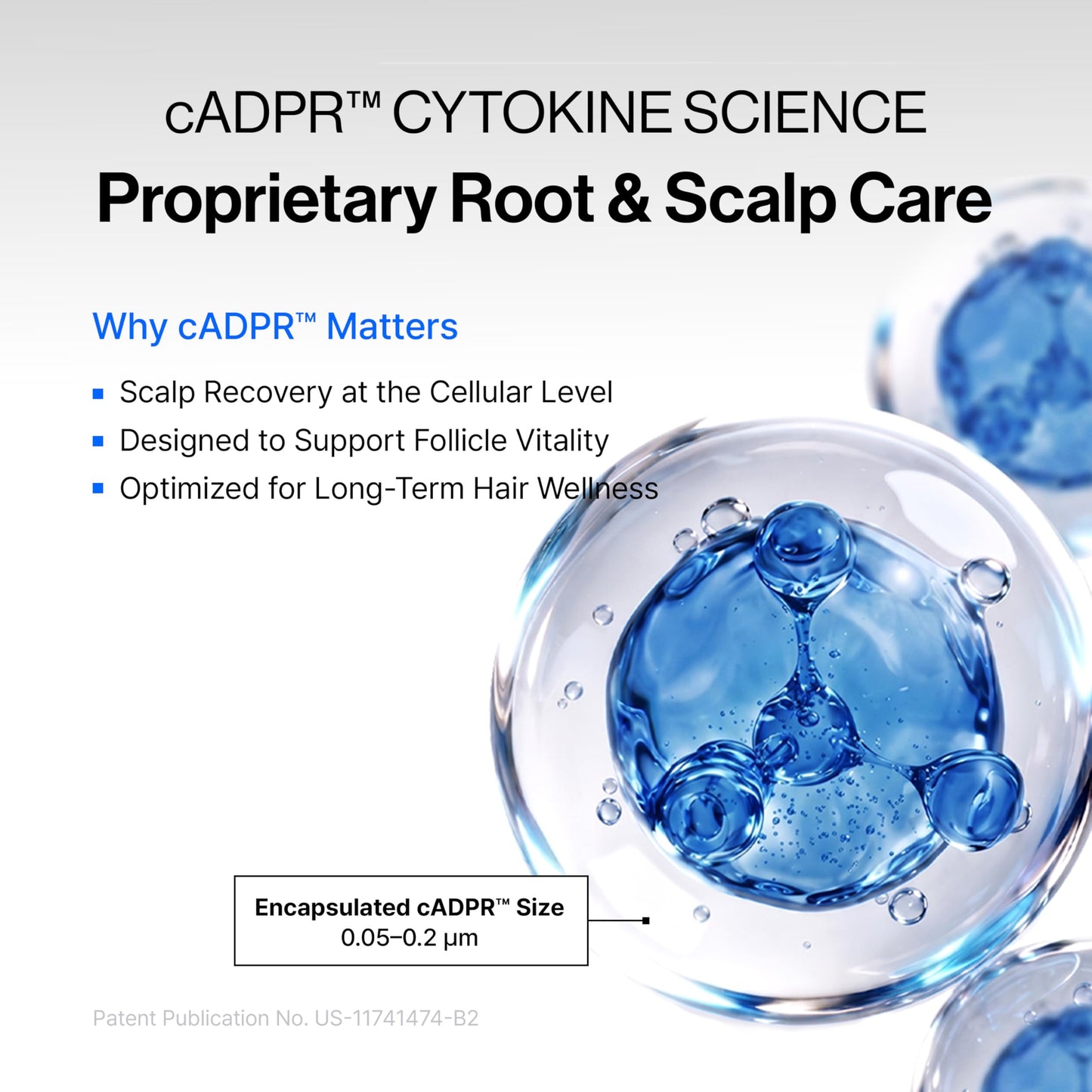 Refilled cADPR Hair Growth Treatment | Nourishing Scalp & Hair Care for Thin & Weak Hair | Lightweight Moisture Treatment with Cytokine & Biotin