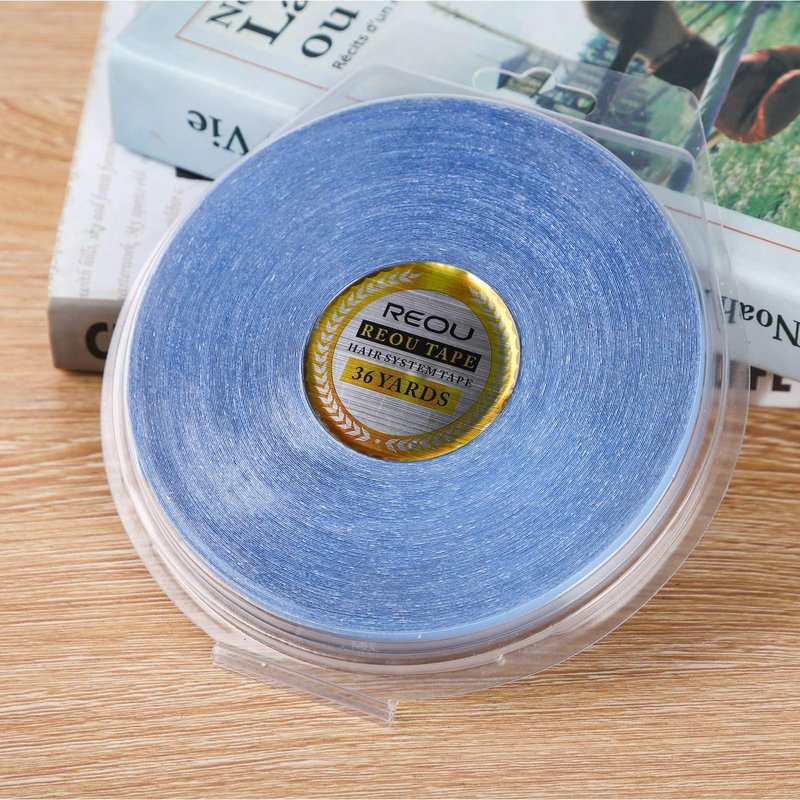 REOU Hair System Tape Roll for Hair Extension Double-Sided Replacement Tape Waterproof Strong Hold 36 Yards Blue …
