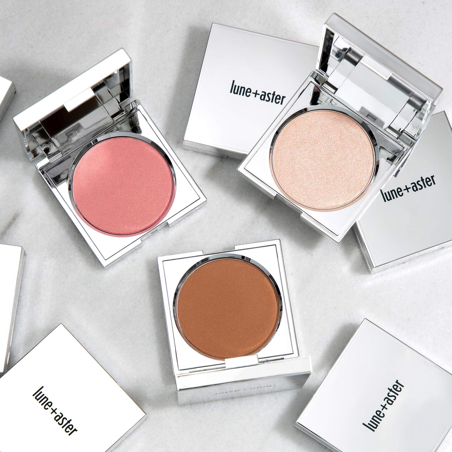 Lune+Aster SuperStar Blush - Peachy-Pink, Soft Sheer Finish, Buildable Color | Talc-Free Powder | Vegan & Gluten Free | Made in USA