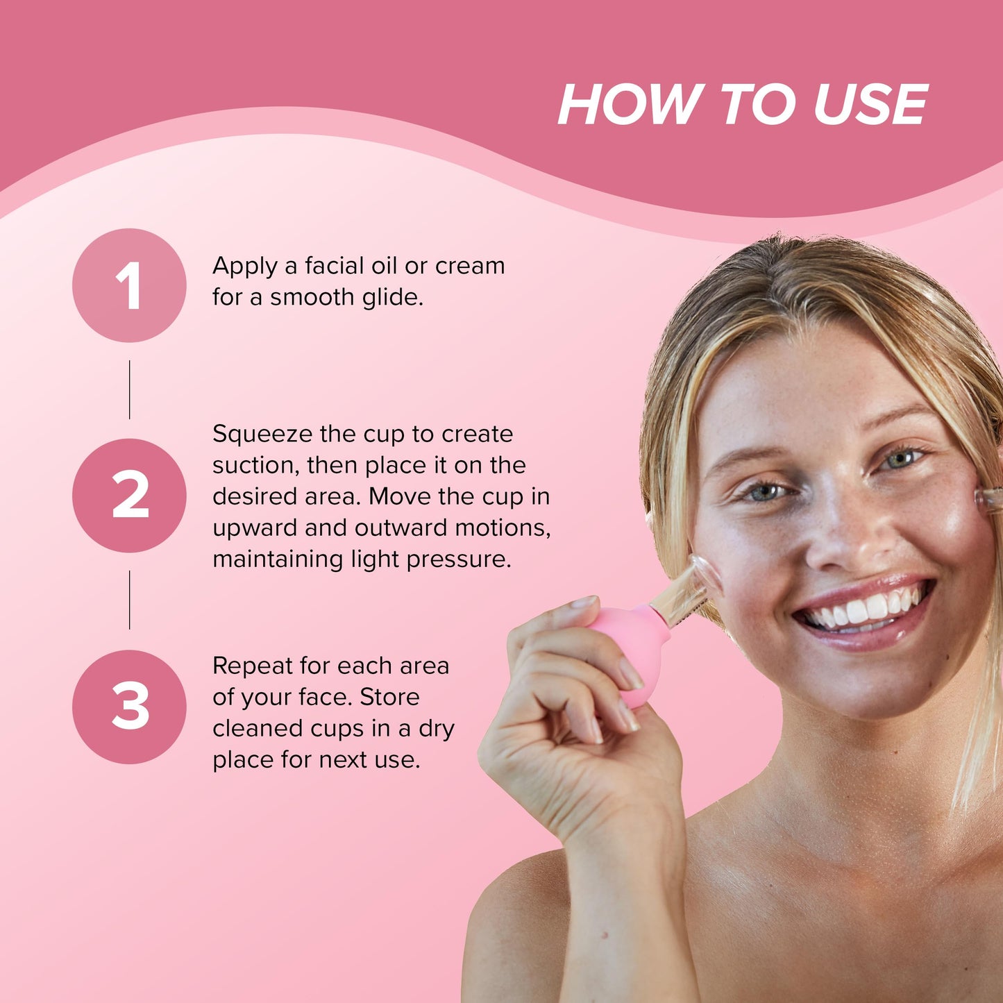 SKIN GYM Facial Cupping Set for Face and Body | Silicone Vacuum Suction Glass Facial Massage Cups | 2-Piece Set