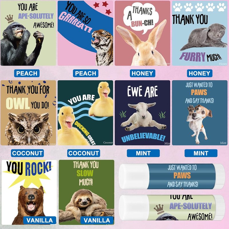 Nurse Appreciation Gifts - 40 Sets Inspirational Lip Balm & Note Cards | Organza Bag for Nurse Week