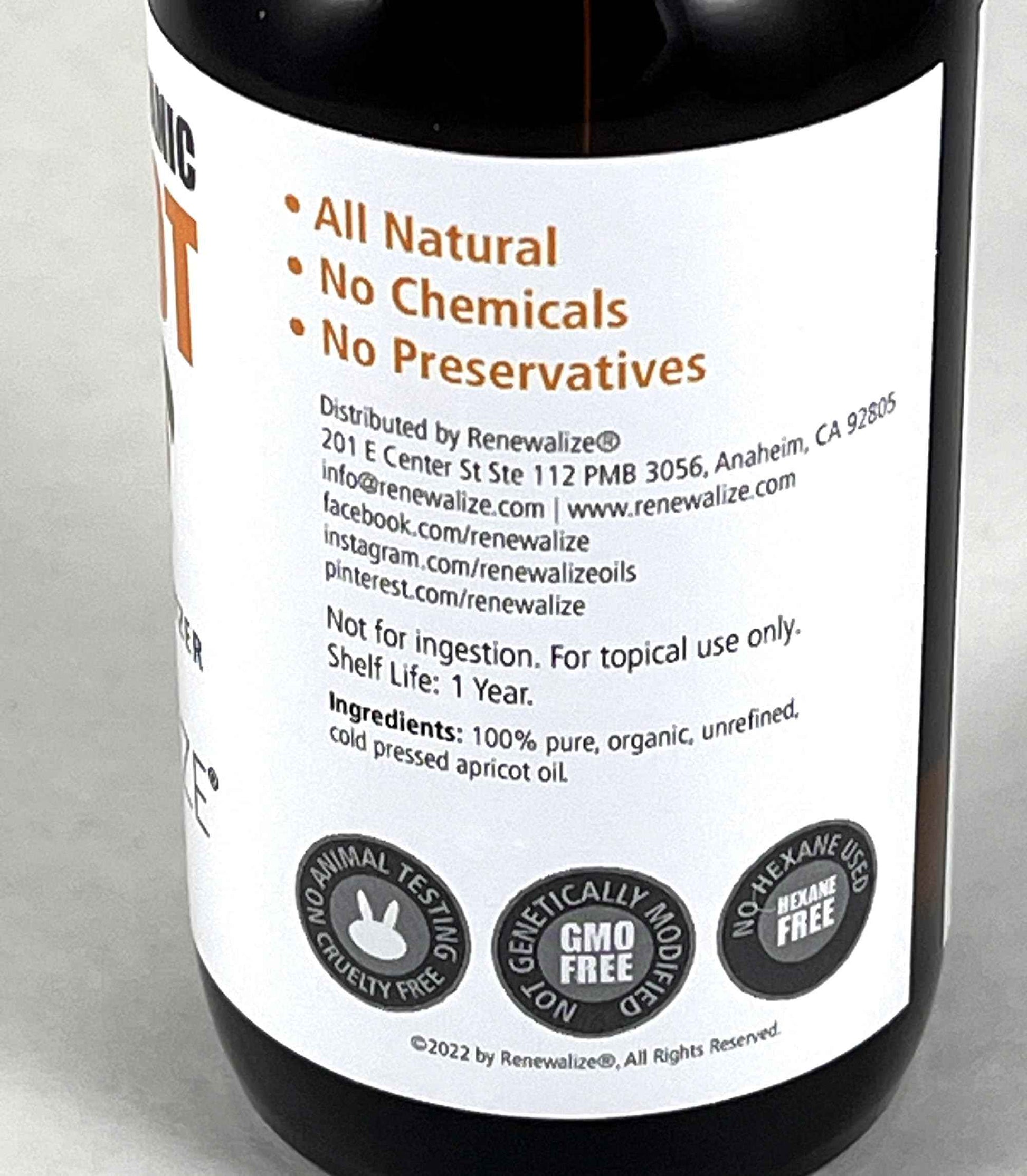 Organic Apricot Kernel Oil MOISTURIZER - in Large 4 oz Dark Glass Bottle with Dropper 100% Pure and Unrefined | an Essential Aromatherapy Skin Massage Oil for Body Hands & Feet