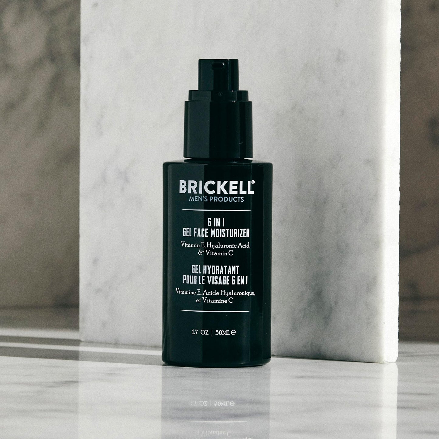 Brickell Men's 6 in 1 Gel Face Moisturizer for Men, Gel Moisturizer With Hyaluronic Acid, Peptides, and Vitamin C, 1.7 ounces, Unscented