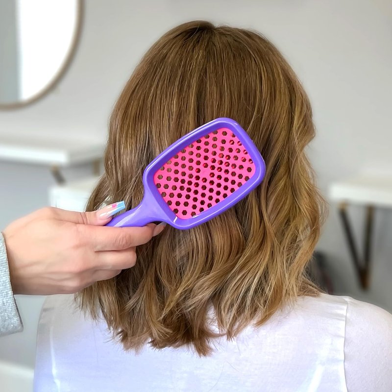 FHI Heat Detangling Brush Set | Pain-Free Hair Brush for All Hair Types - Lightweight Travel-Friendly Design | Neon Collection (3-Pack)