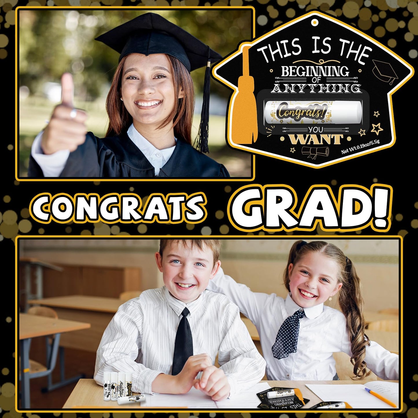 30 Pack 2026 Graduation Gift Bulk Graduation Lip Balms Class of 2026 Congrats Grad Party Favors This Is the Beginning of Anything You Want Grad Party Favors for School Classmates Women Men Gifts