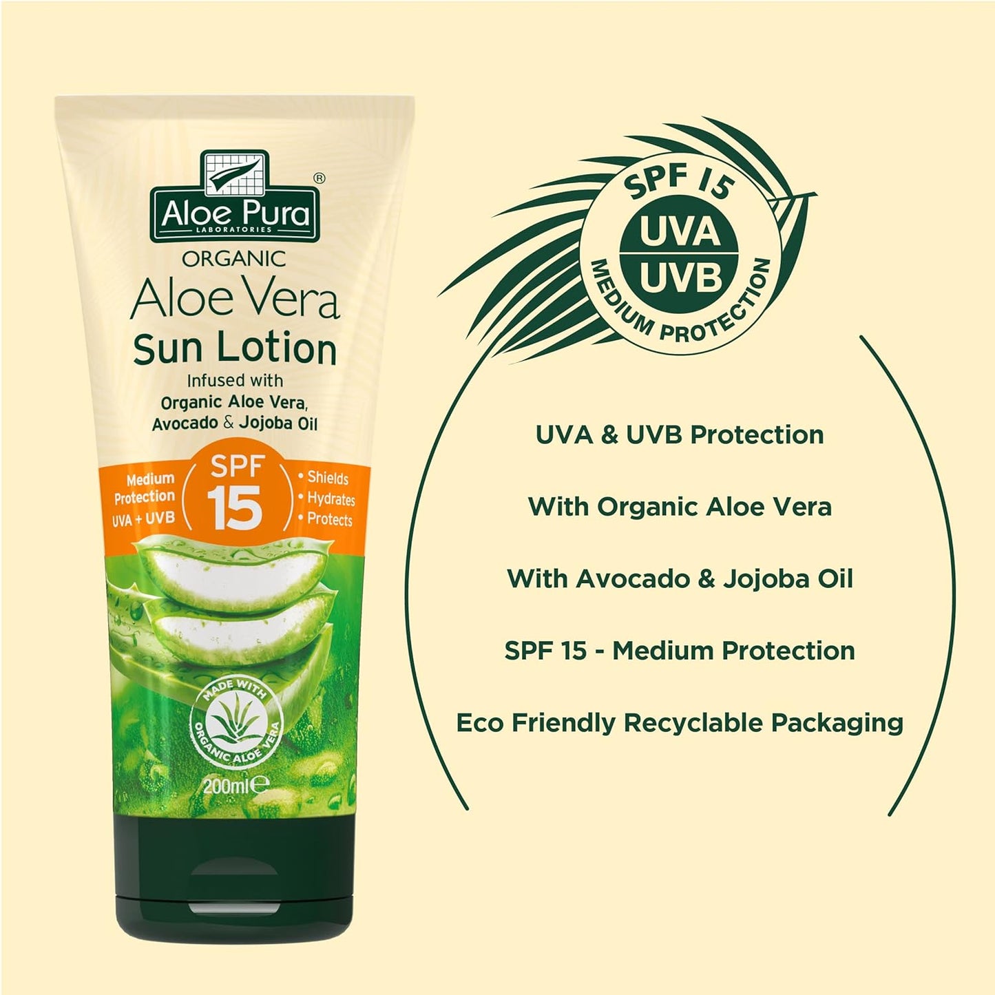 Aloe Vera Sun Lotion SPF 15 - Nourishing Skin Protection | 200 ml