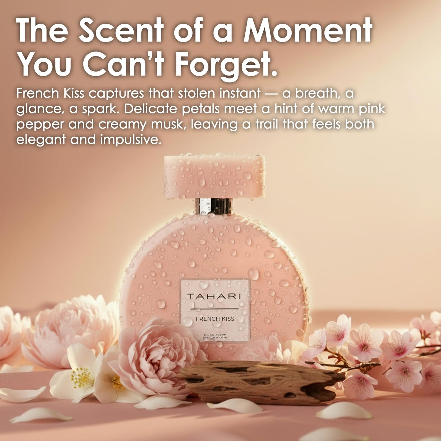 TAHARI Eau de Parfum for Women - Sweet & Seductive French Kiss Long-Lasting Fragrance, Affordable Perfume for Ladies, Elegant Cologne, Feminine Scent, Luxury Women’s Fragrance – 3.4 fl. oz / 100 mL