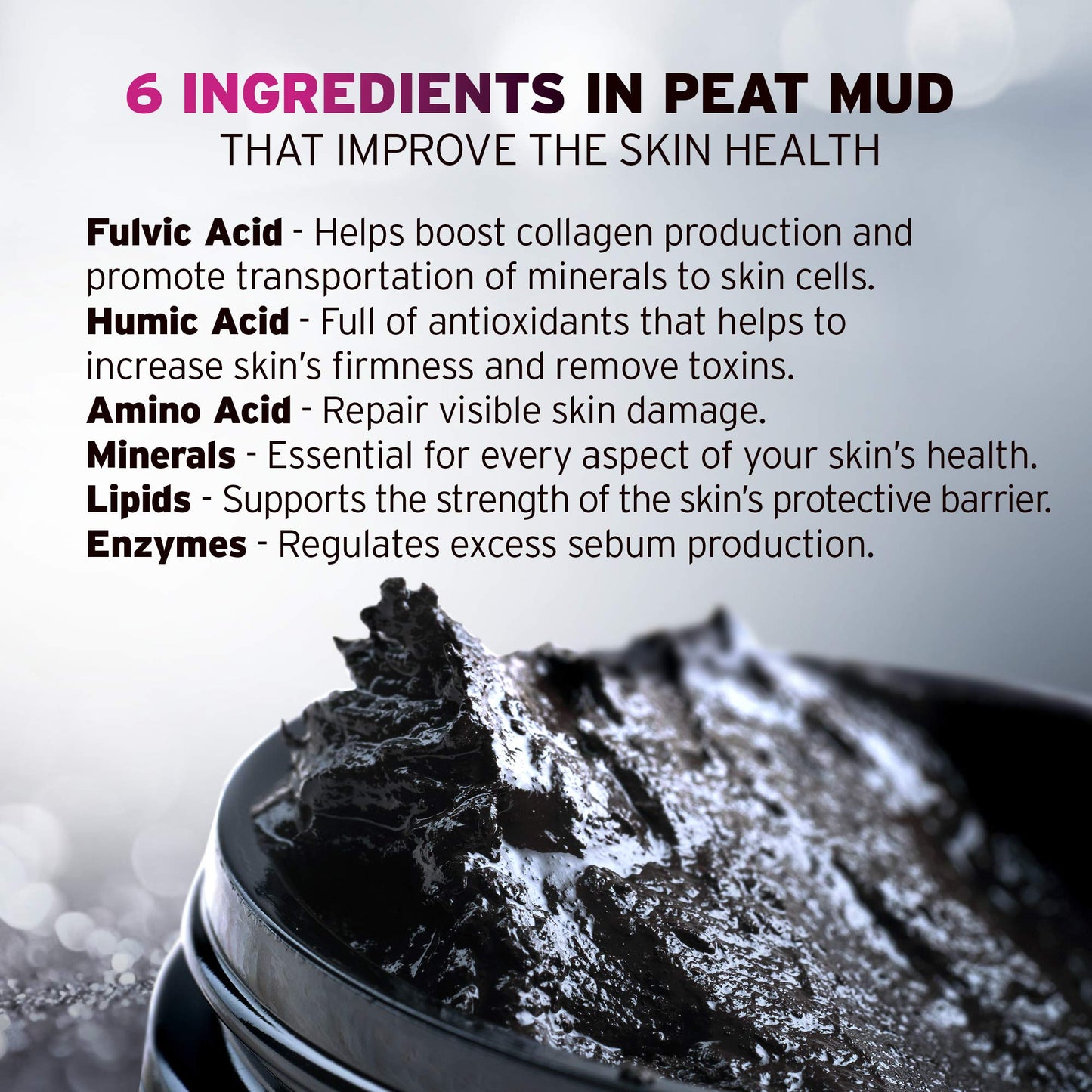 Sphagnum Botanicals Natural Anti Wrinkle Face Mask - 100% Peat Therapy, Hydrating and Deep Cleansing Facial Moisturizer, Collagen Boosting Skin Care Solution For Men & Women, 5 oz