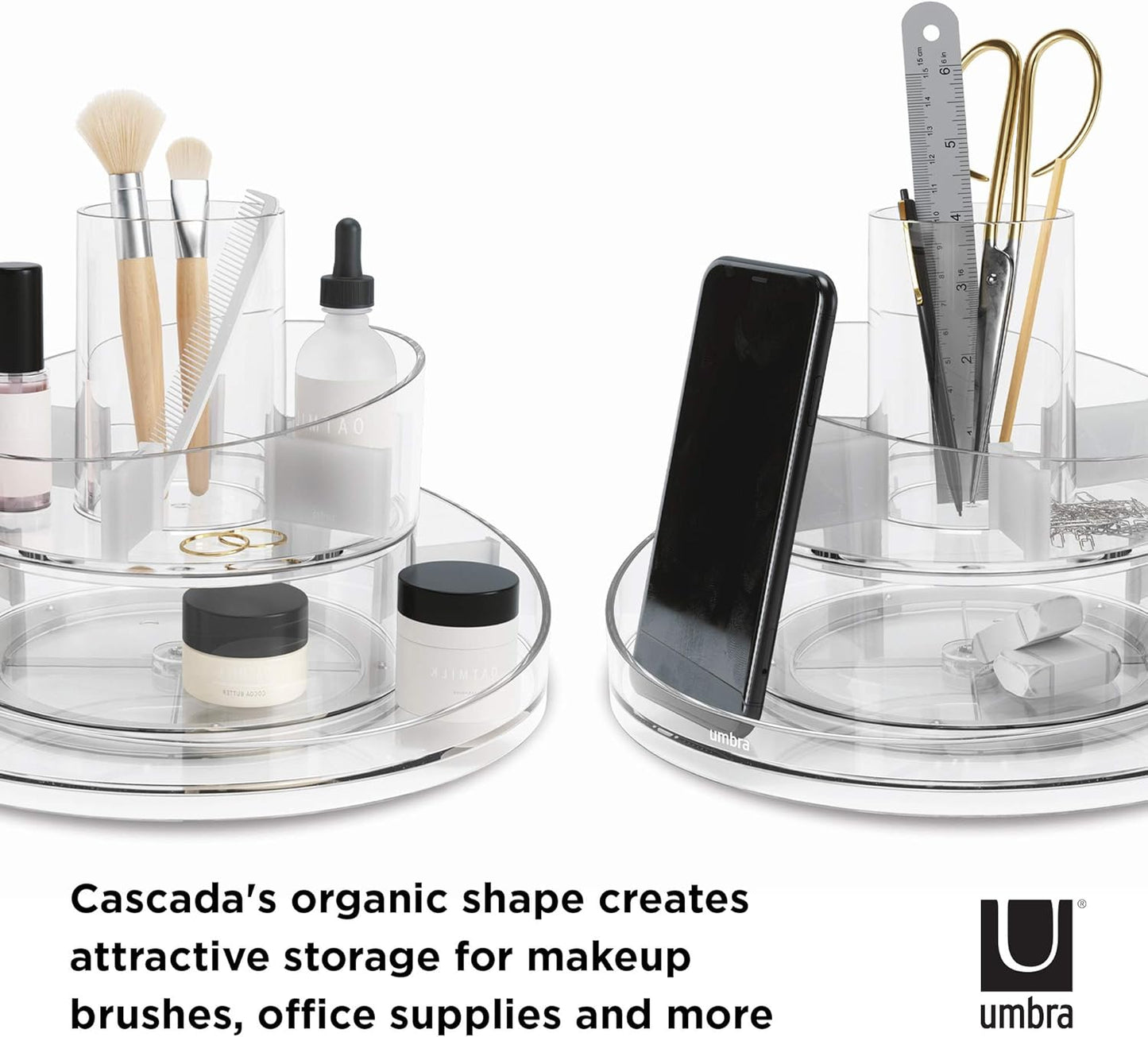 Makeup Organizer - Umbra Cascada Clear Acrylic Design | Compact & Stylish