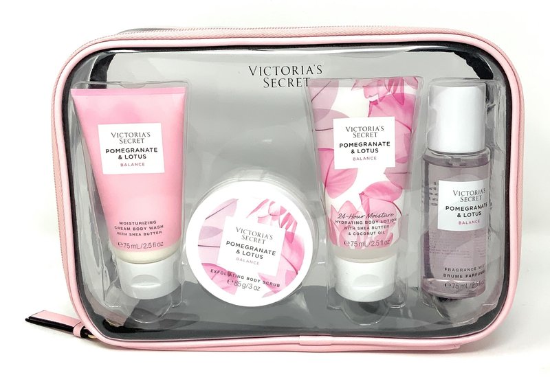 Victoria's Secret Pomegranate & Lotus The Balance Starter Kit Gift Set Body Wash, Scrub, Lotion, Mist