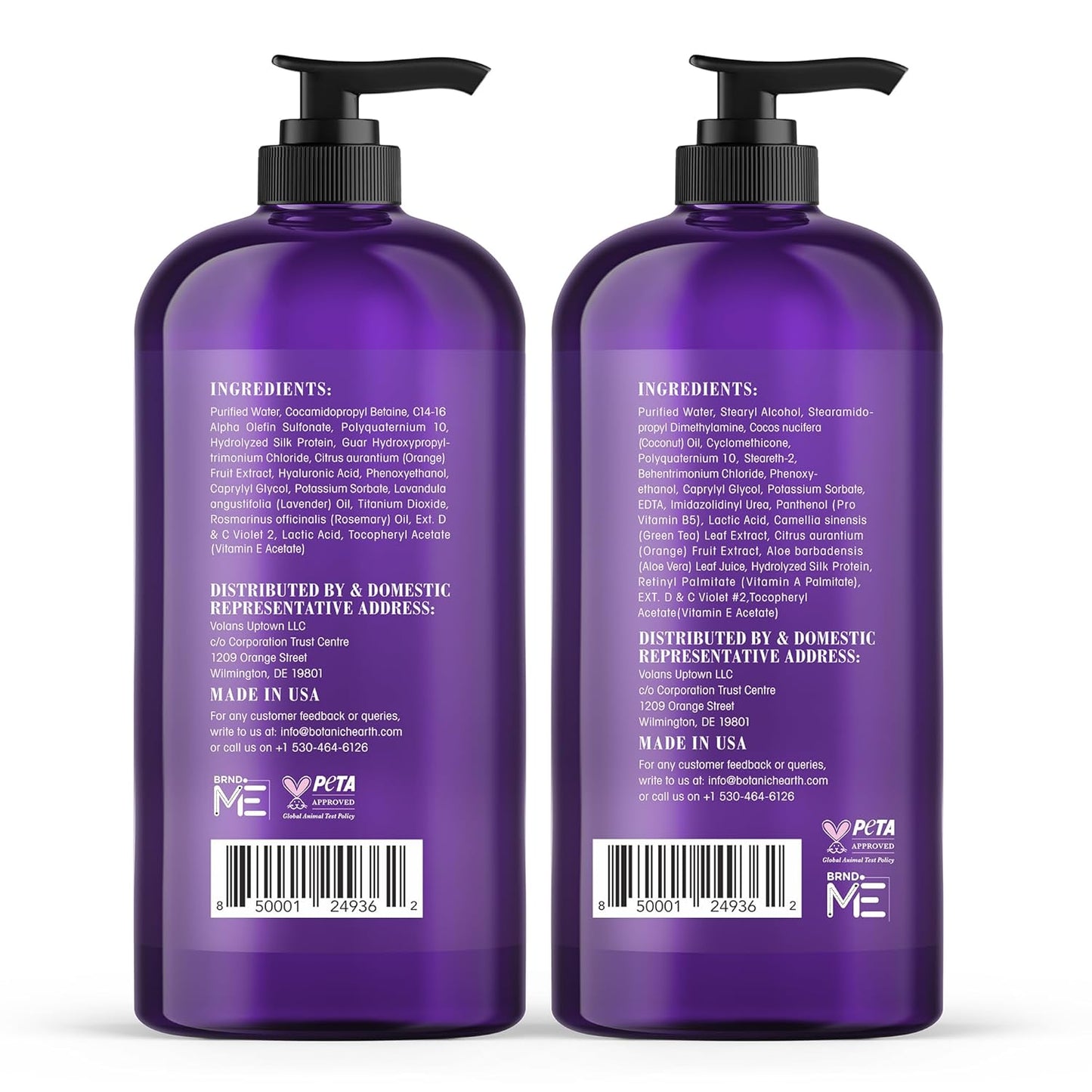 Botanic Hearth Purple Shampoo & Conditioner Set - Enhances Blonde, Silver & Gray Hair | Sulfate & Paraben Free, 16 Fl Oz Each