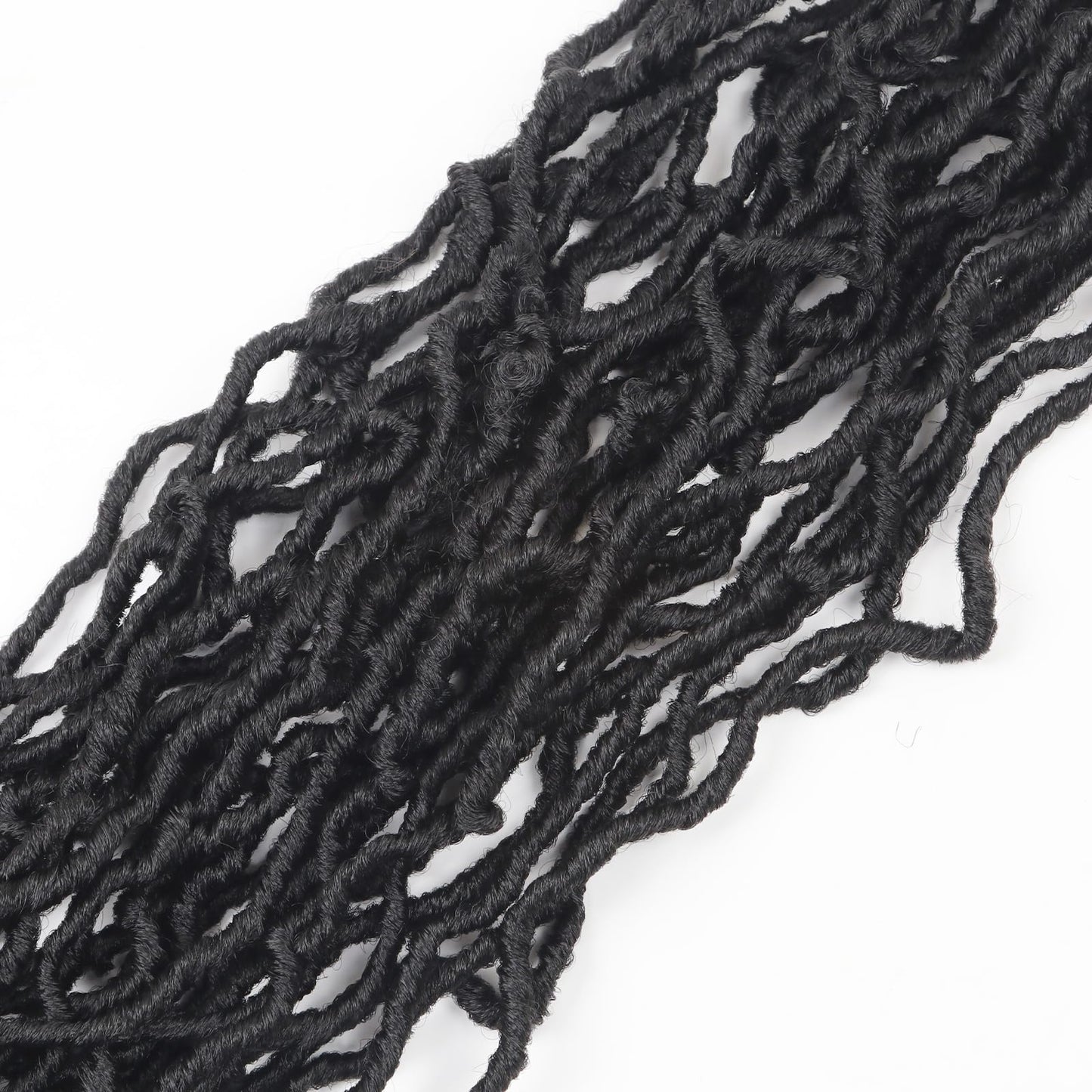 Vemet Soft Locs 30 Inch Synthetic 8 Packs Faux Locs Pre Looped Curly Wavy Crochet Hair For Hair Extensions 1B