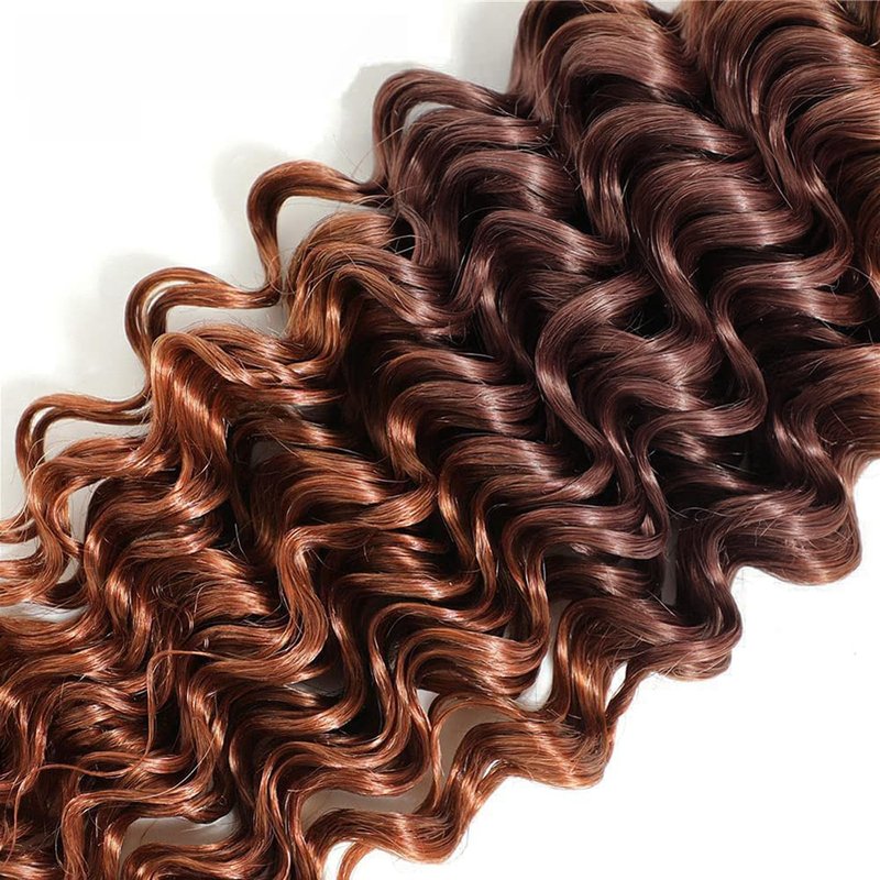 1B430 Bundles Human Hair #4 Brown Deep Wave Bundles 30 Inch Unprocessed Virgin Light Brown Bundle Hair Extensions