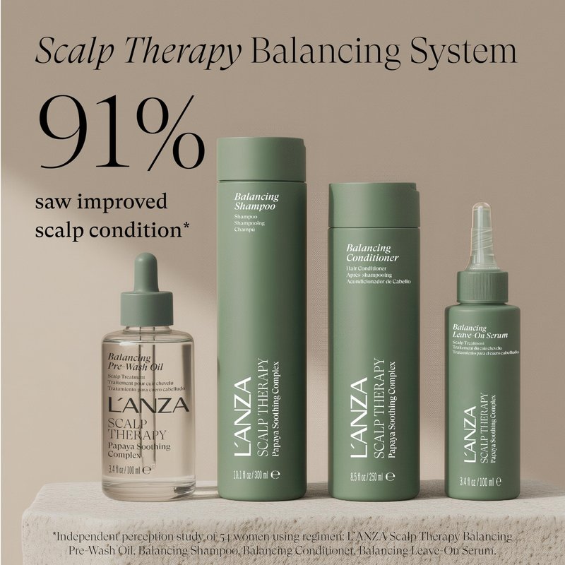 L'ANZA Scalp Therapy Balancing Pre-Wash Hair & Scalp Oil For Damaged Hair & Sensitive Scalps, Soothing & Anti Irritation, Removes Product Buildup, Anti Frizz, Color Safe Sulfate Free (3.4 Fl Oz)