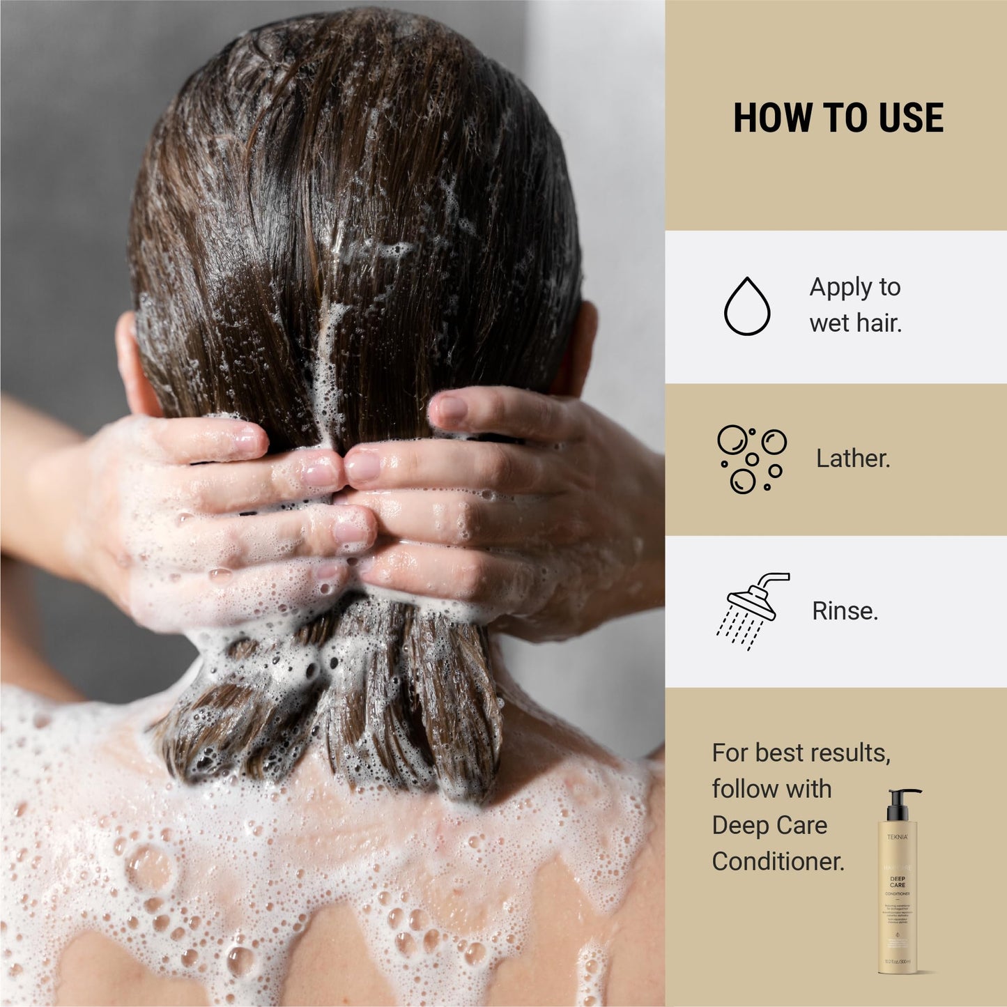 Lakmé Teknia Deep Care Shampoo, Repairing Shampoo for Damaged Hair, 10.2 Fl Oz