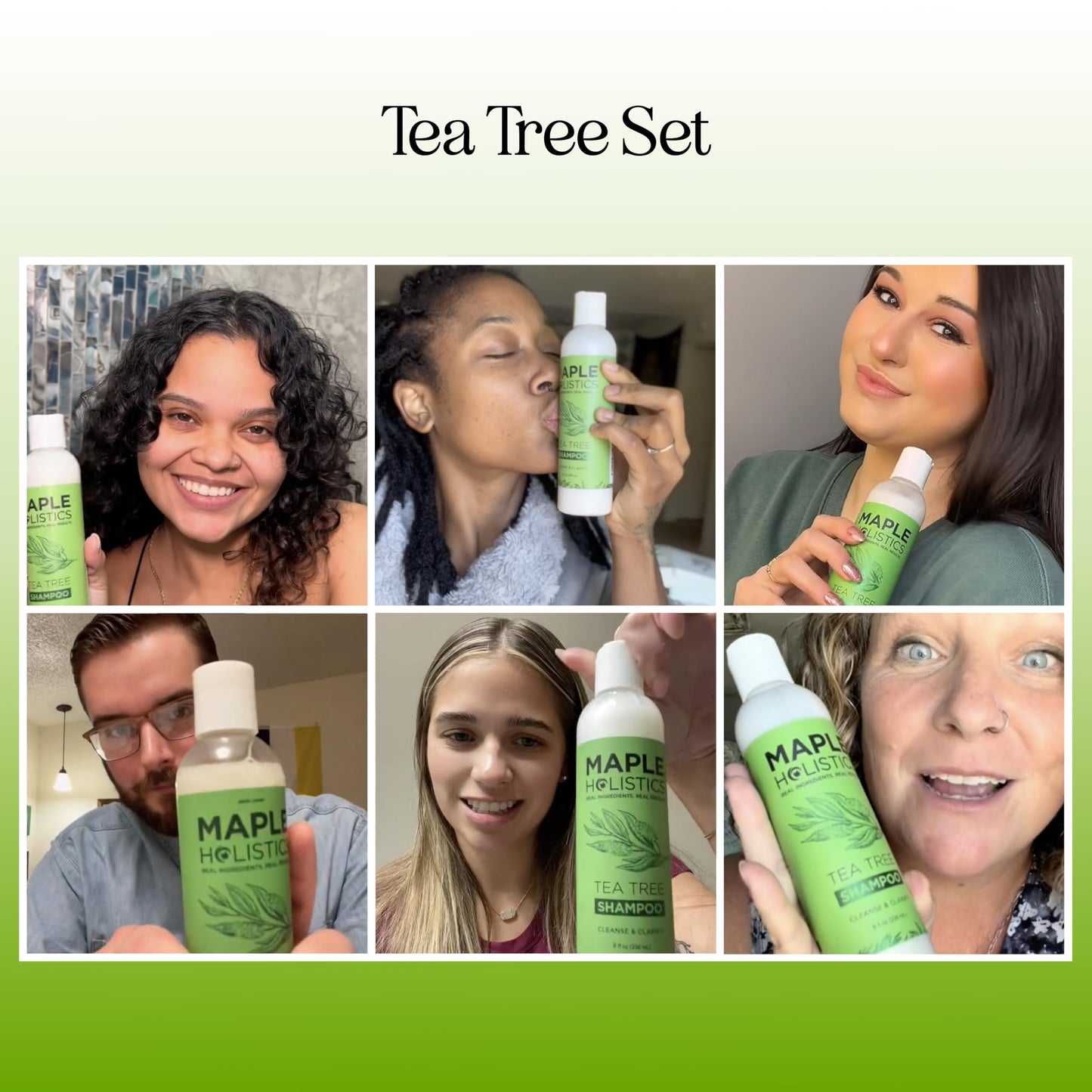 Tea Tree Shampoo and Conditioner Set - Sulfate Free Clarifying Shampoo and Conditioner for Oily Hair & Scalp Care with Australian Tea Tree Oil - Complete Dry Scalp Treatment for Build Up (16 Fl Oz)