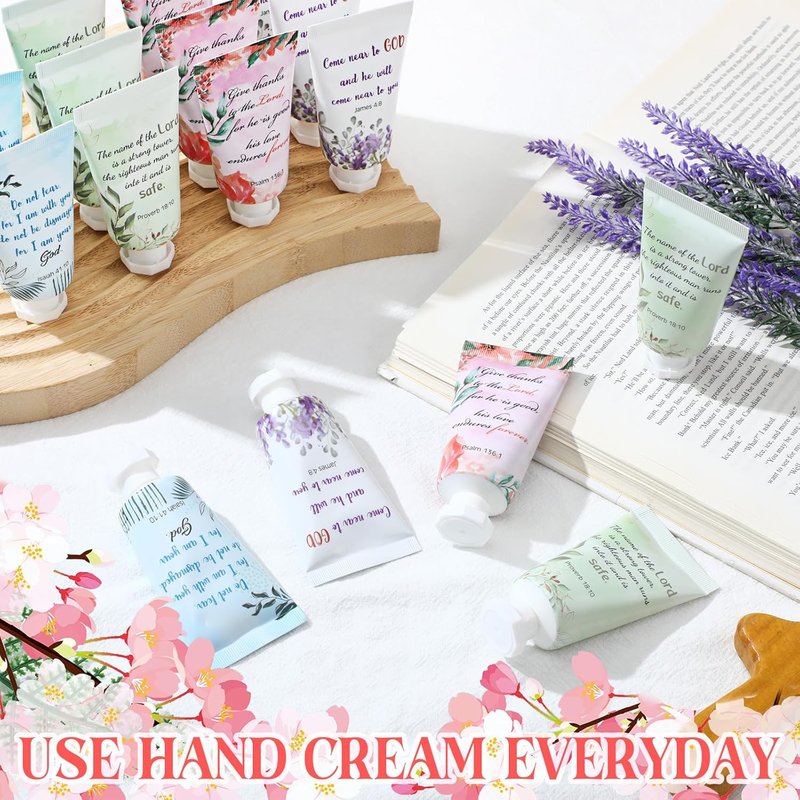 Christian Hand Cream Set - 48 Pack Travel Lotion for Women | Bible Verse Gifts for Mother's Day, Weddings & Anniversaries