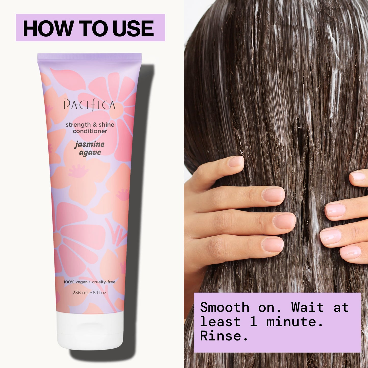 Pacifica Jasmine Agave Strengthening Shampoo & Conditioner Set – Clean Vegan Shampoo & Conditioner for Weak Or Brittle Hair (Including Color-Treated), Stronger Shinier Strands No Silicones or Parabens
