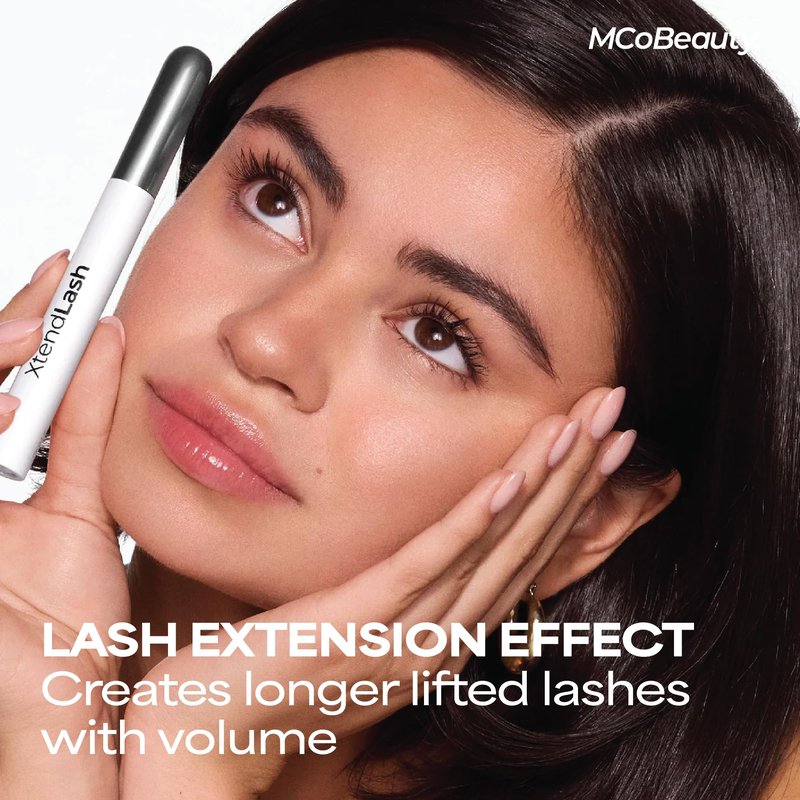 MCoBeauty XtendLash Tubing Mascara - Black - Tubular Lengthening, Volume & Curl - High Definition Lashes - Smudge Proof Water Resistant - Flake Free Glossy Buildable Eye Makeup - Vegan & Cruelty Free