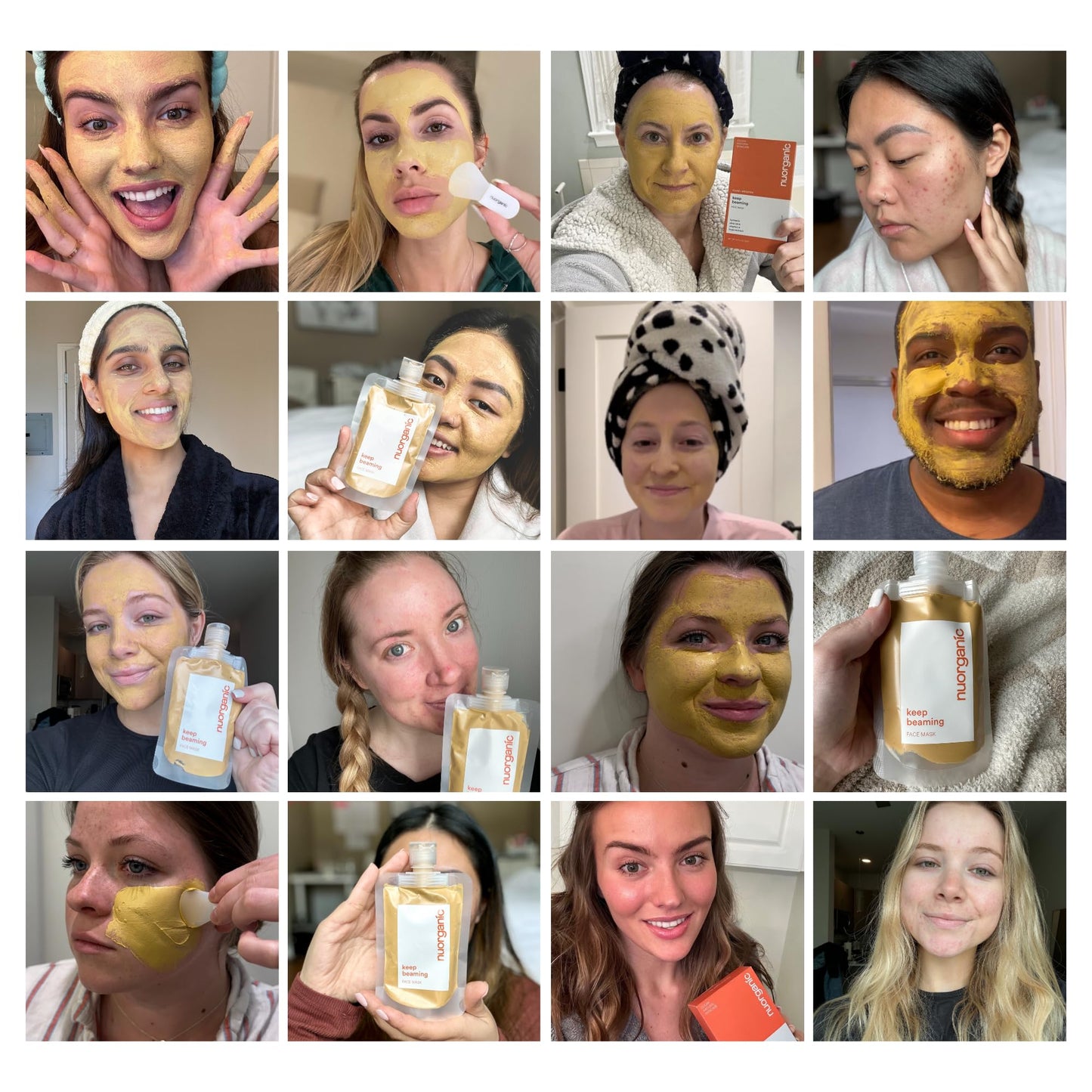 nuorganic Turmeric Face Mask - Soothing, Acne Clearing, Pore Refining, Exfoliating - New Airtight Squeezy Tube, Stays Fresh for 12 Months - Clean & Natural